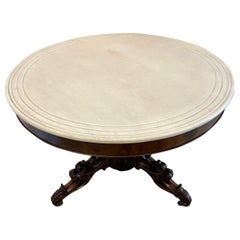 Outstanding Quality Antique Victorian Carved Mahogany Marble Top Centre Table