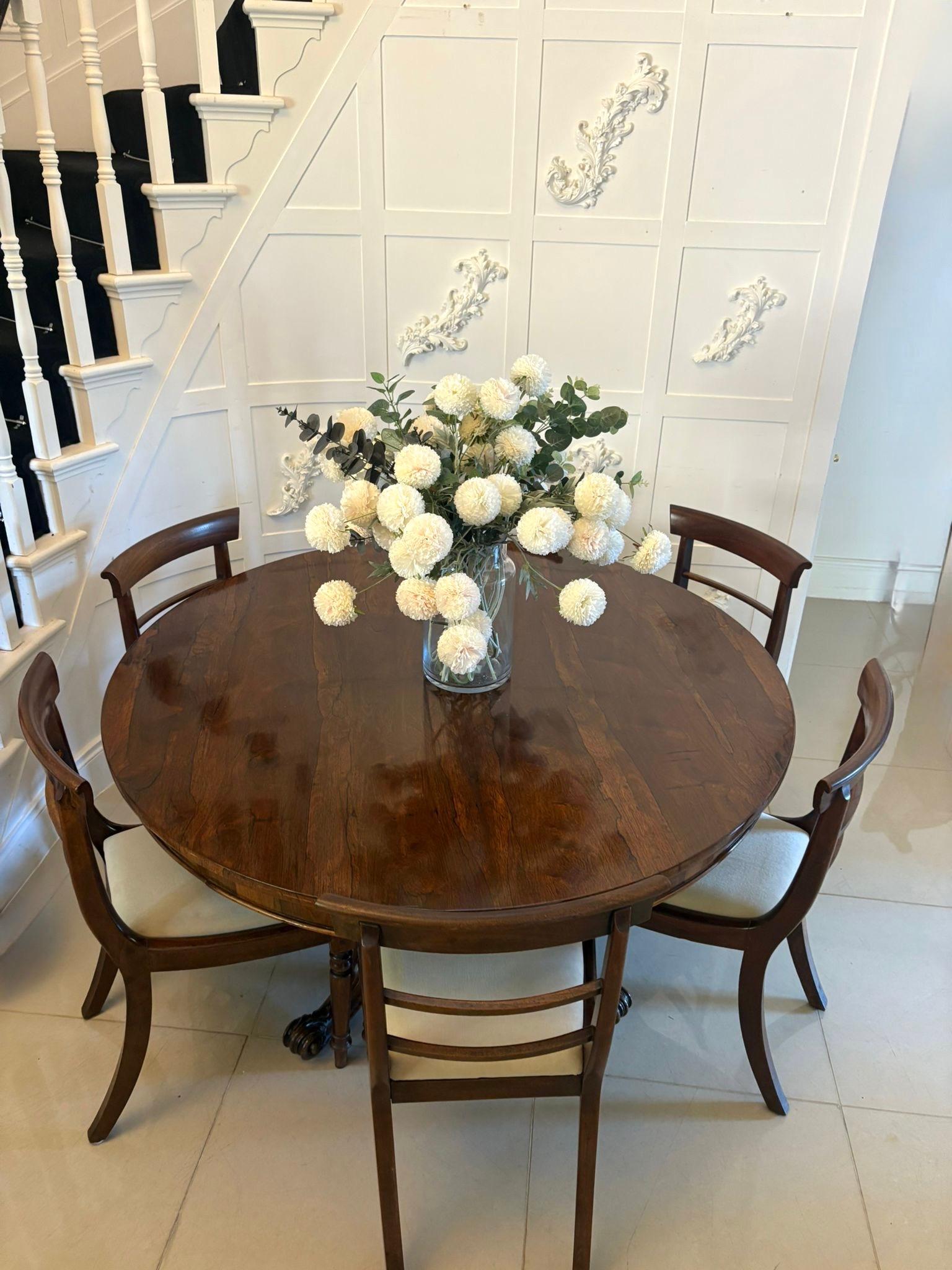 19th Century Outstanding Quality Antique Victorian Carved Rosewood Circular Dining Table For Sale