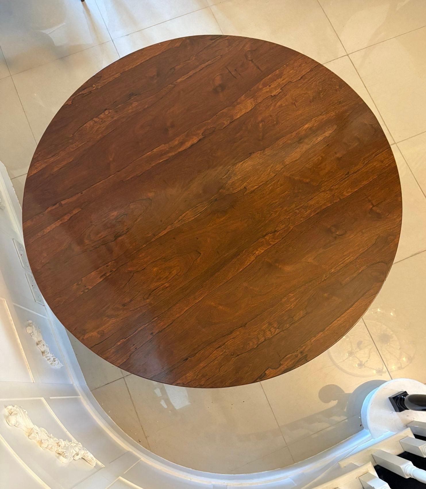 Other Outstanding Quality Antique Victorian Carved Rosewood Circular Dining Table For Sale