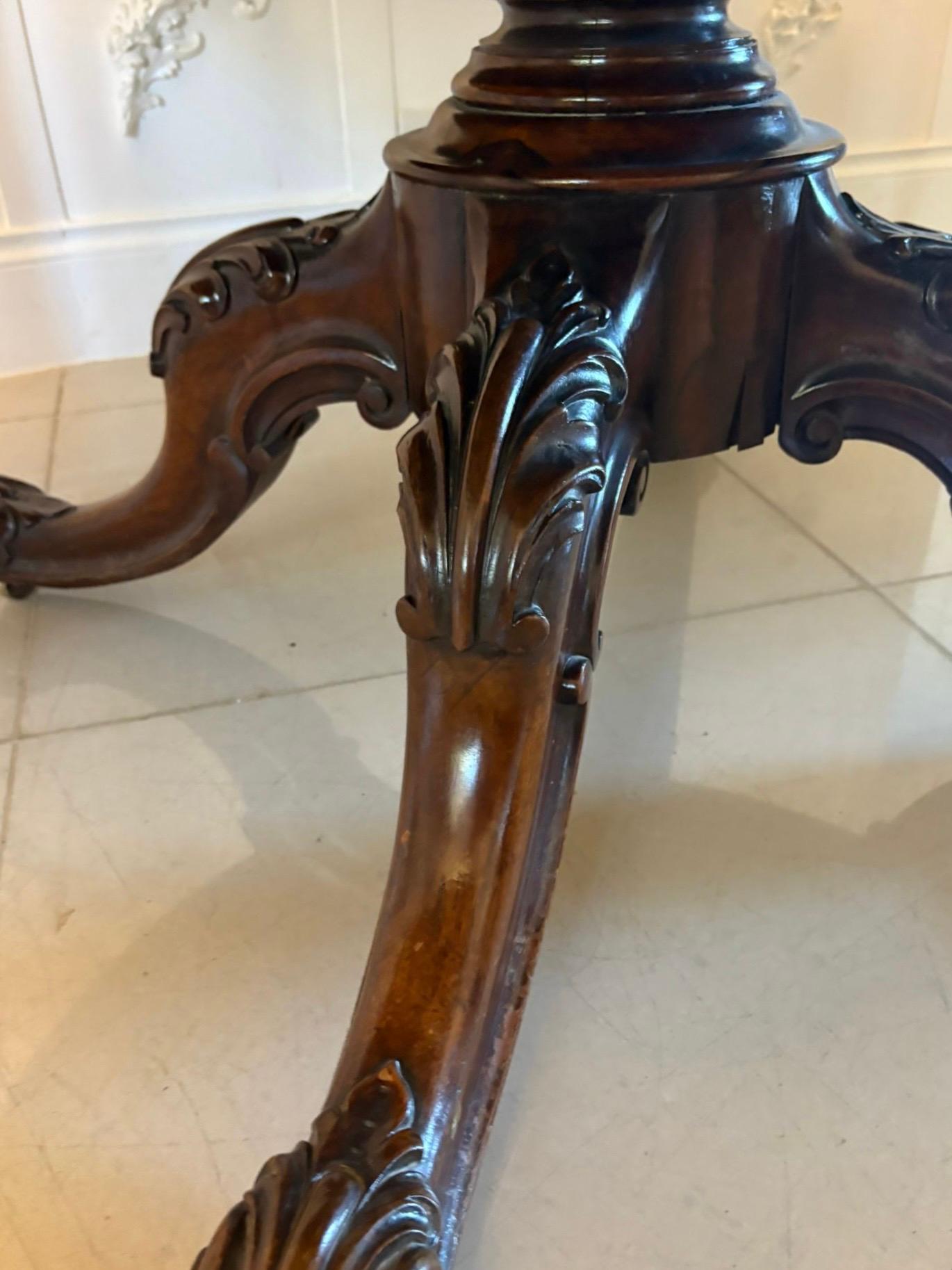 Outstanding Quality Antique Victorian Carved Rosewood Circular Dining Table For Sale 2