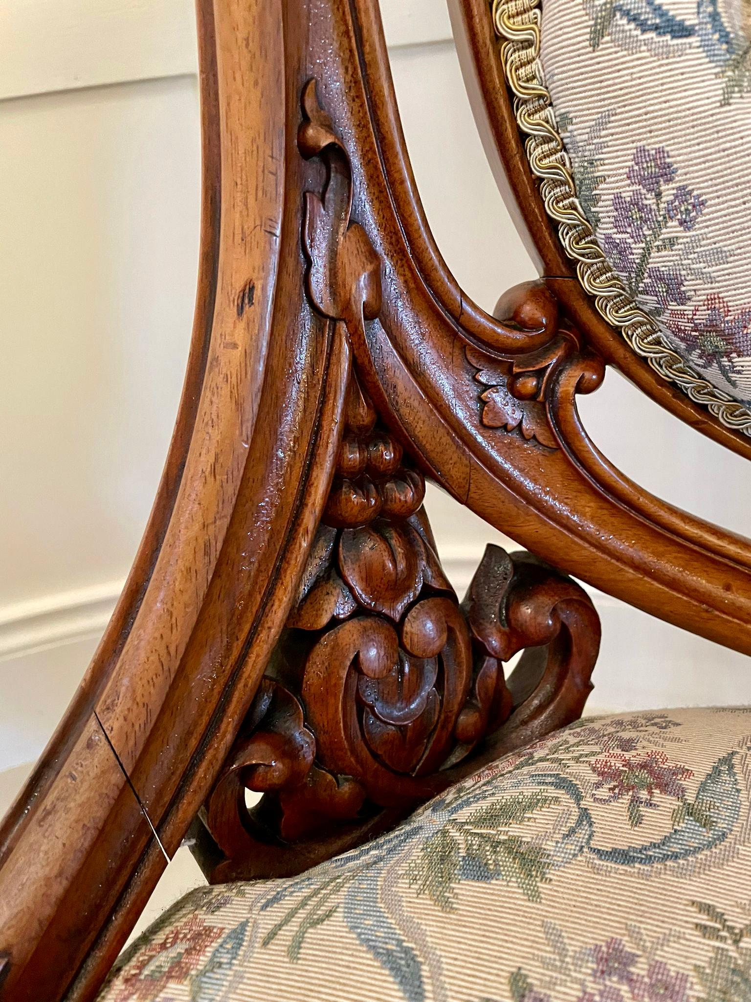 Hand-Carved Outstanding Quality Antique Victorian Carved Walnut Chair For Sale