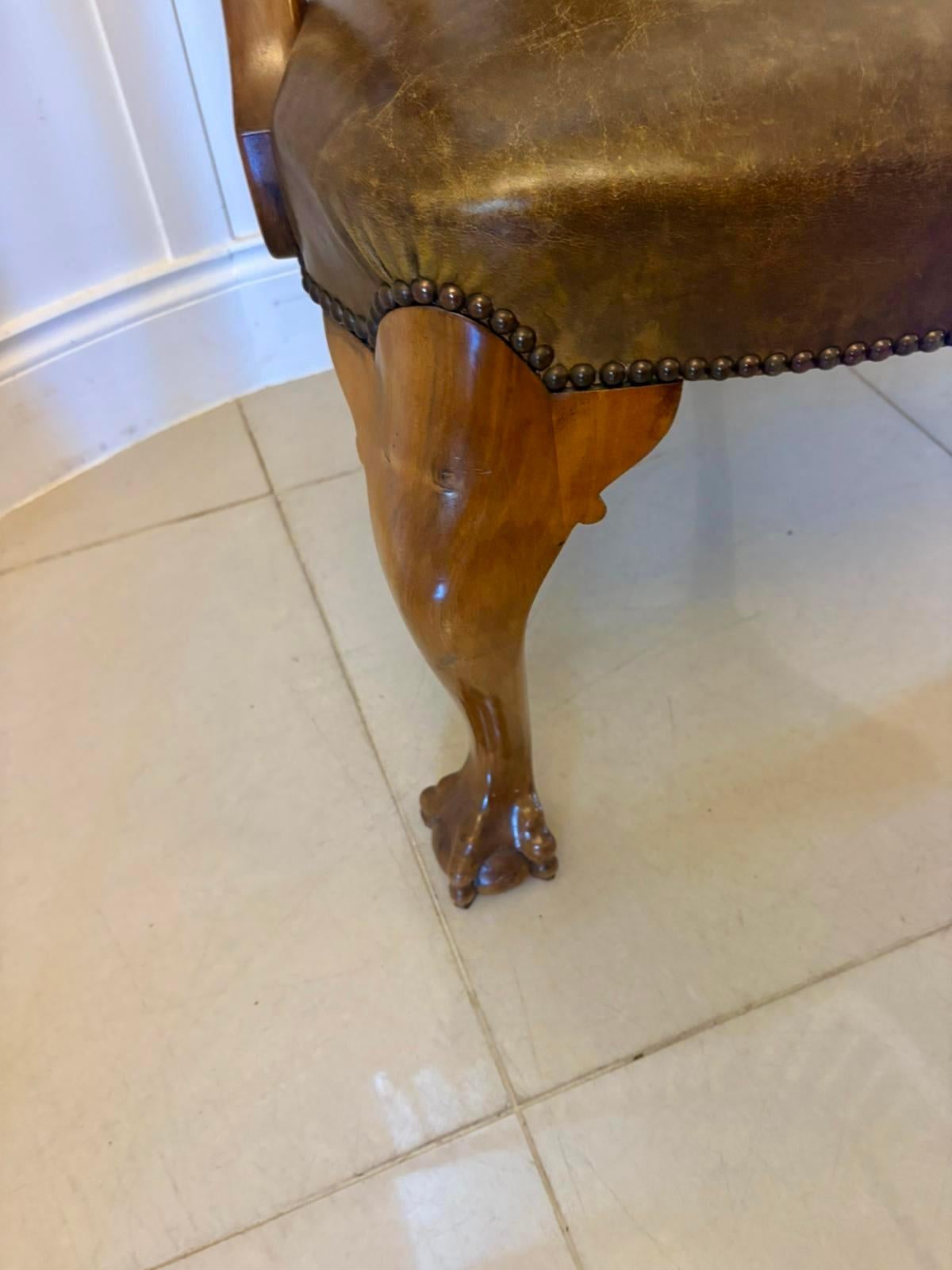 Outstanding Quality Antique Victorian Carved Walnut Desk Chair For Sale 7