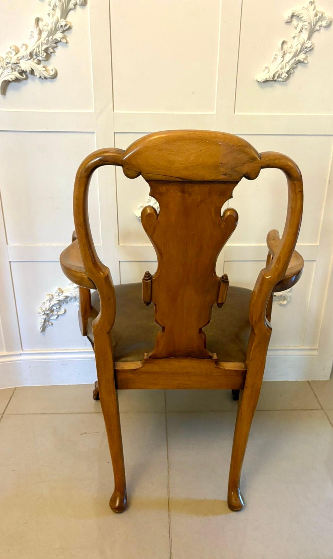 19th Century Outstanding Quality Antique Victorian Carved Walnut Desk Chair For Sale