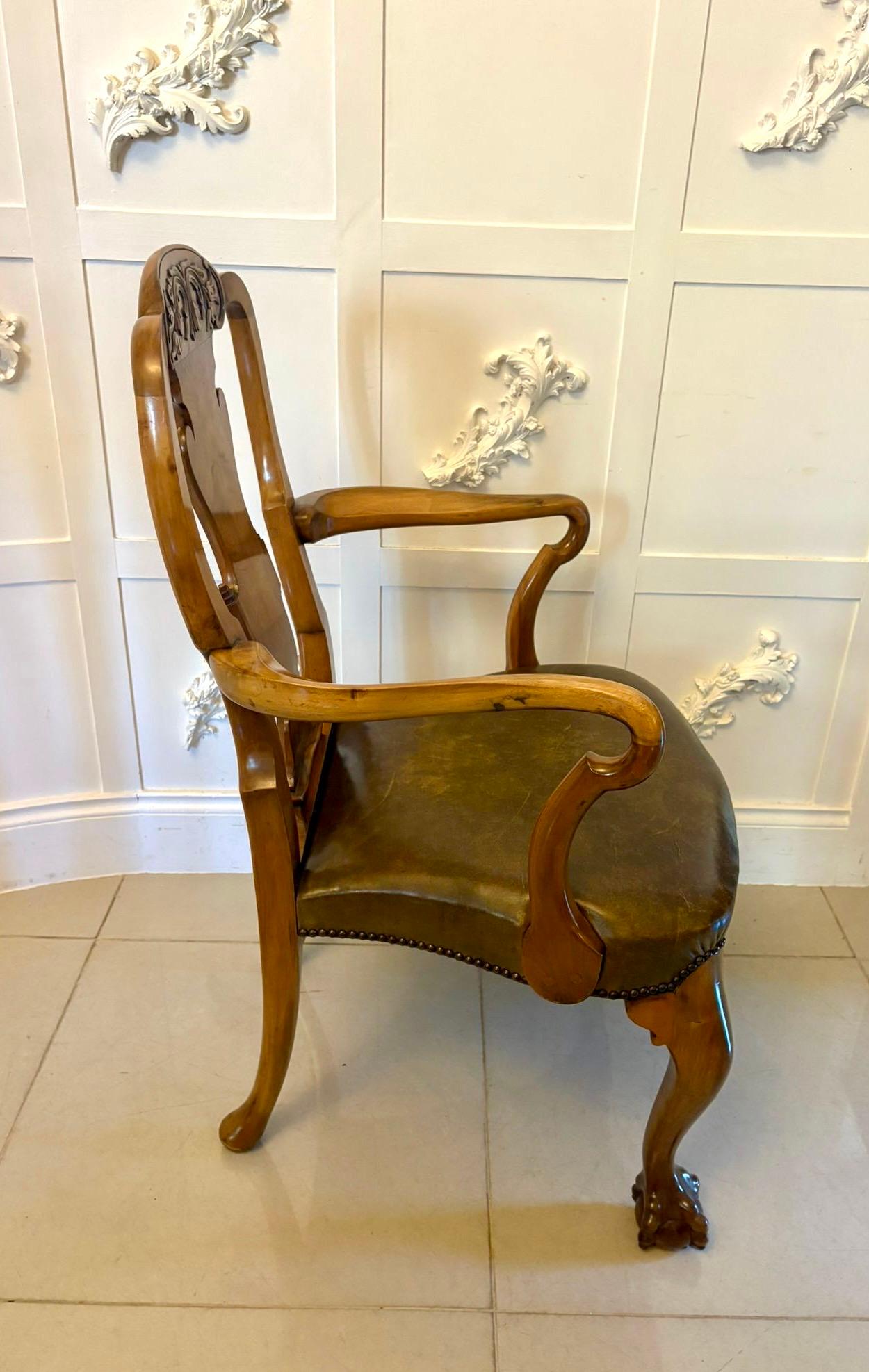Outstanding Quality Antique Victorian Carved Walnut Desk Chair For Sale 4
