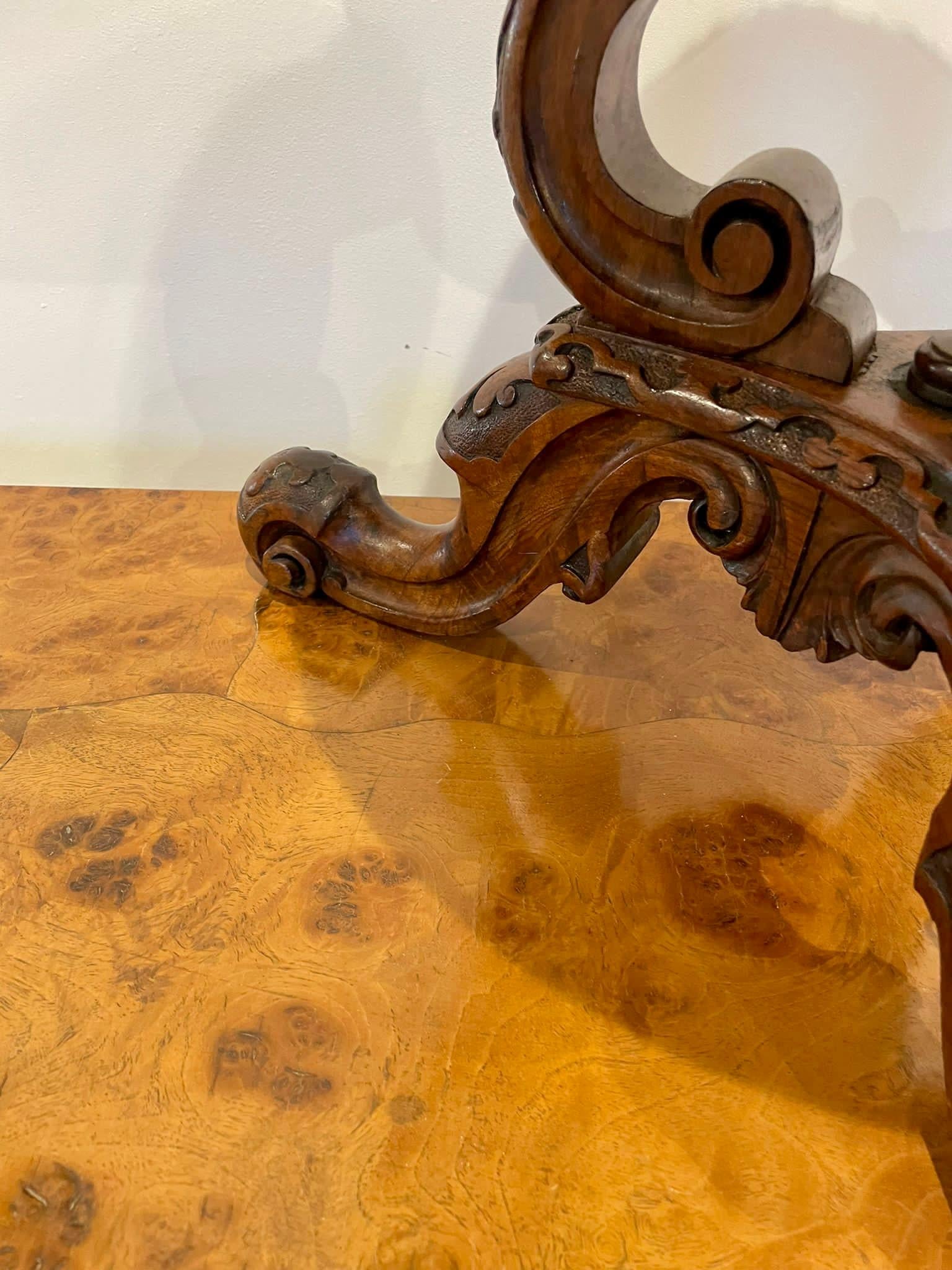 Outstanding Quality Antique Victorian Carved Walnut Stool For Sale 10