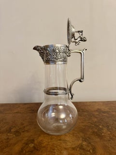 Antica brocca da vino vittoriana di eccezionale qualità, realizzata da Elkington & Co.