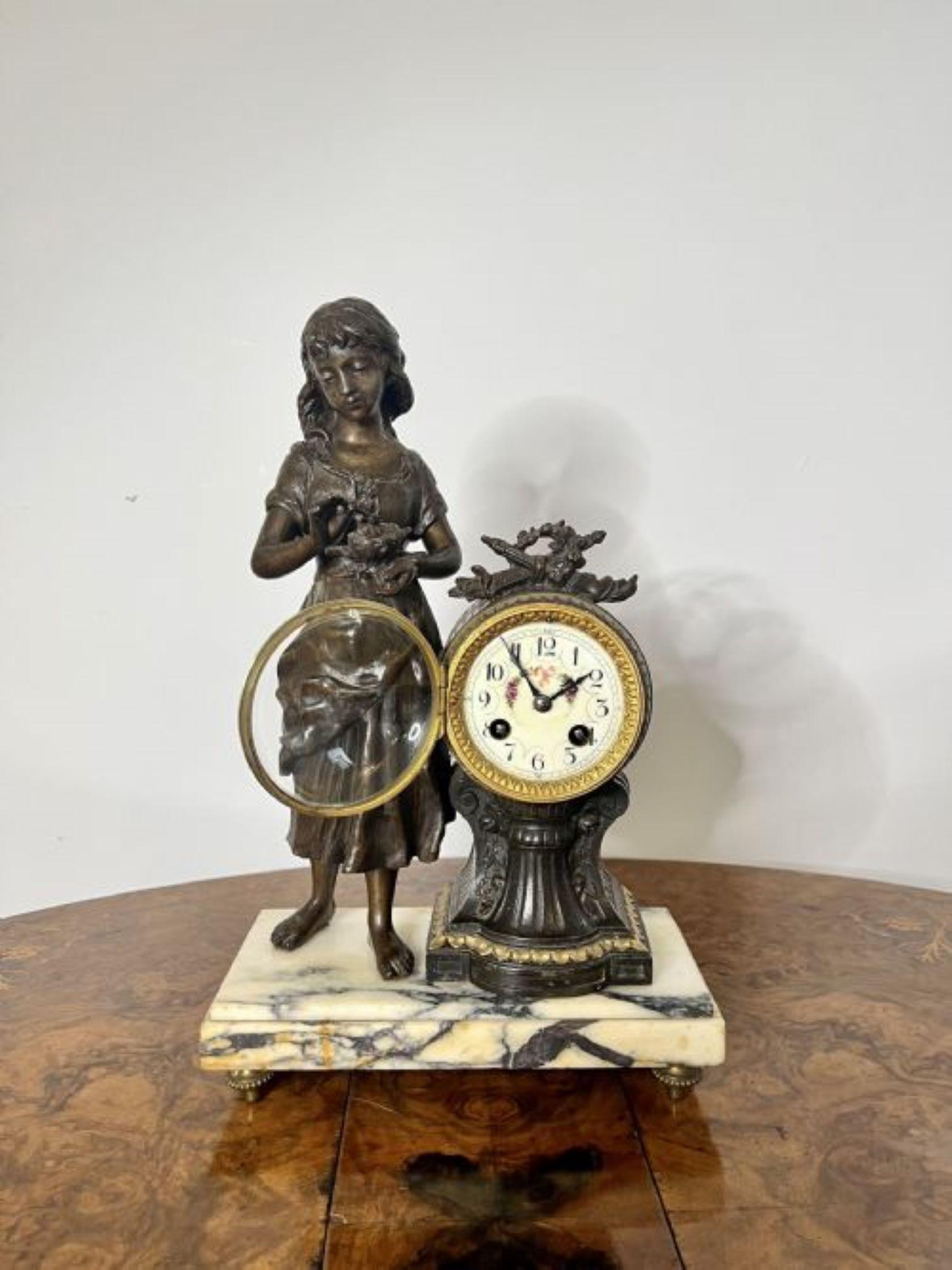 Outstanding quality antique Victorian clock garniture  For Sale 3