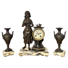 Outstanding quality Antique Victorian clock garniture 