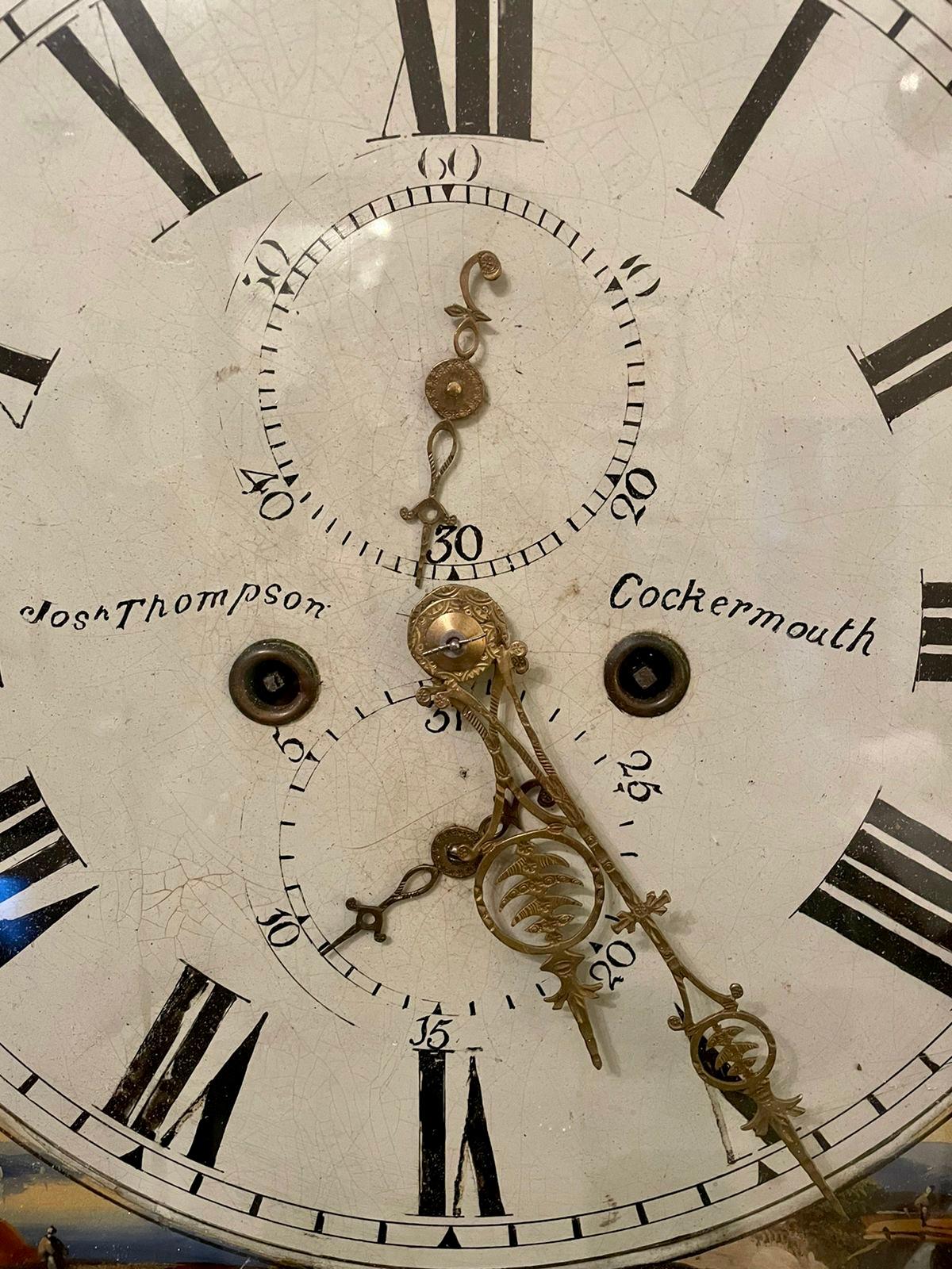 Horloge de grand-père victorienne ancienne de qualité exceptionnelle en acajou figuré avec grand-père en vente 10