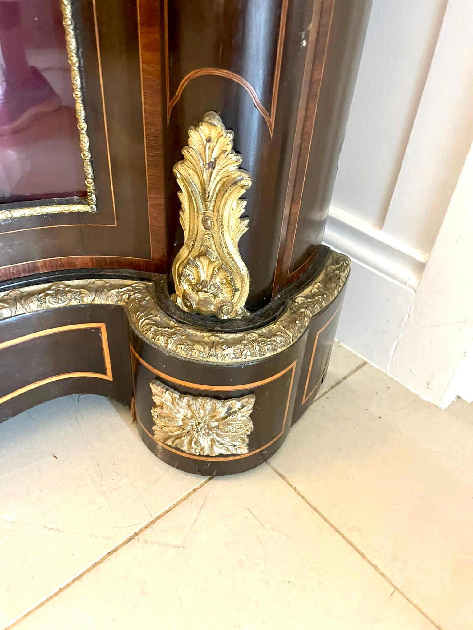 English Outstanding Antique Victorian Floral Marquetry Ormolu Mounted Credenza/Sideboard For Sale