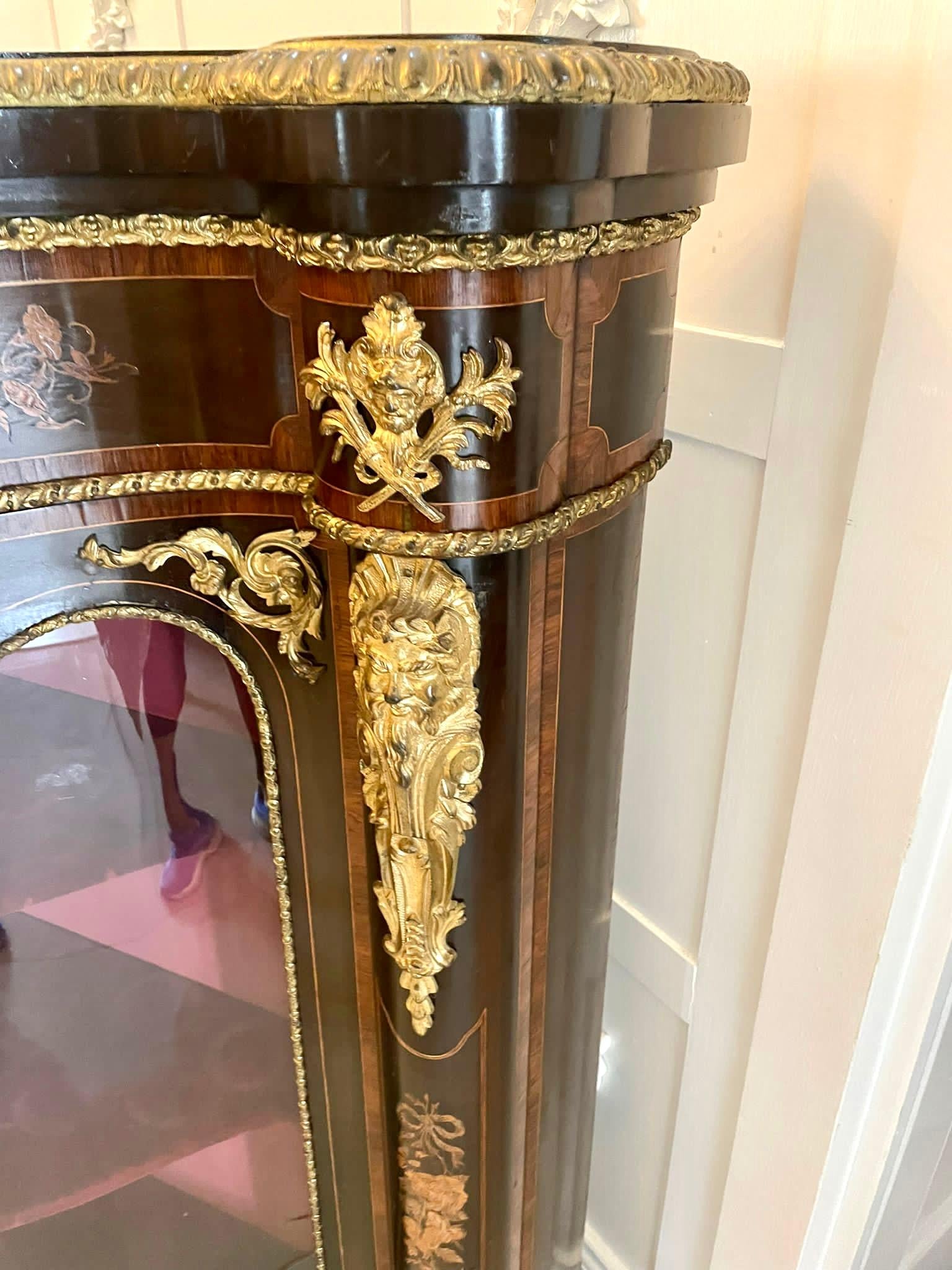 Outstanding Antique Victorian Floral Marquetry Ormolu Mounted Credenza/Sideboard In Good Condition For Sale In Suffolk, GB