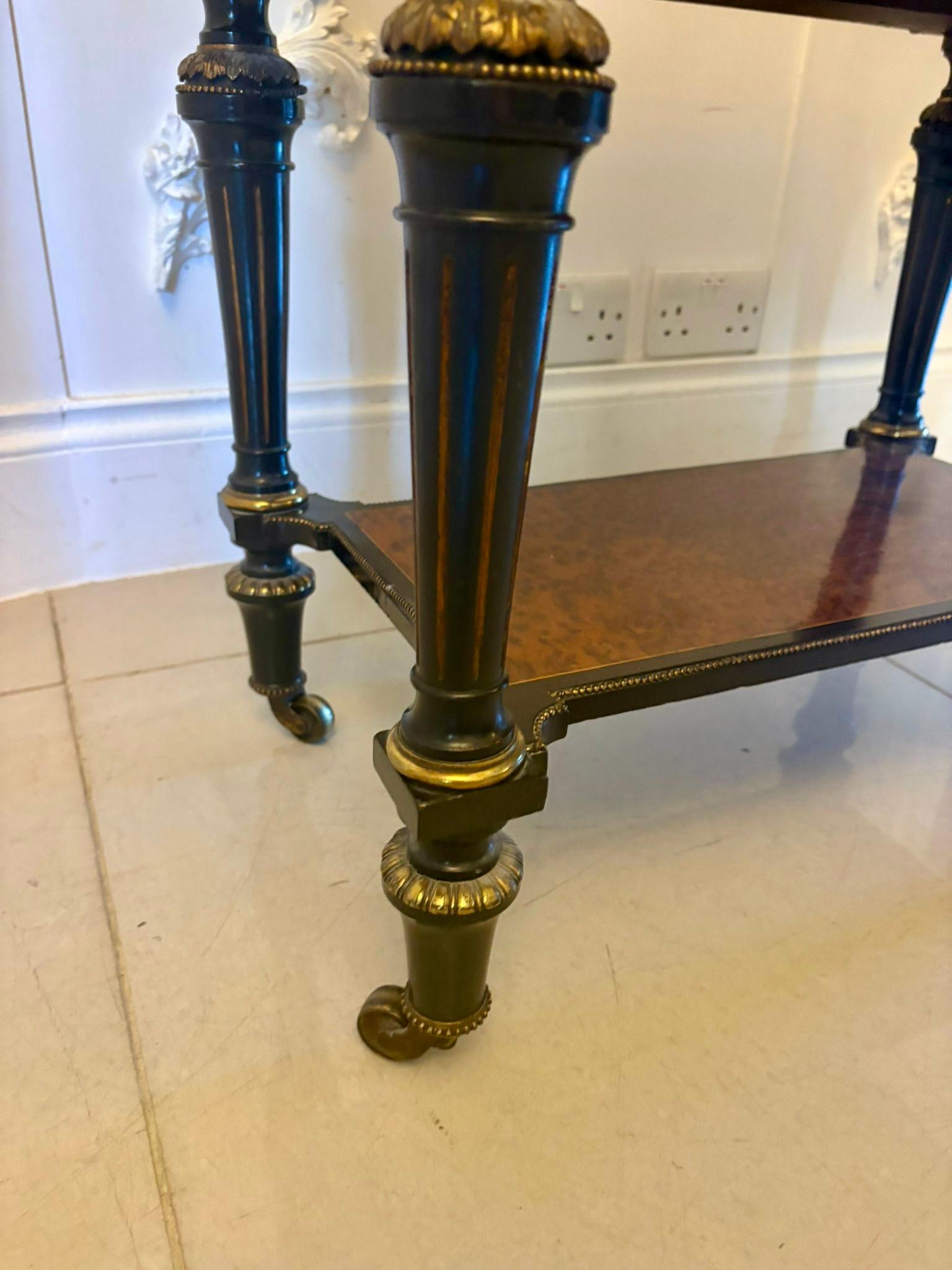 Outstanding Quality Antique Victorian Freestanding Amboyna Wood Side/Lamp Table For Sale 6