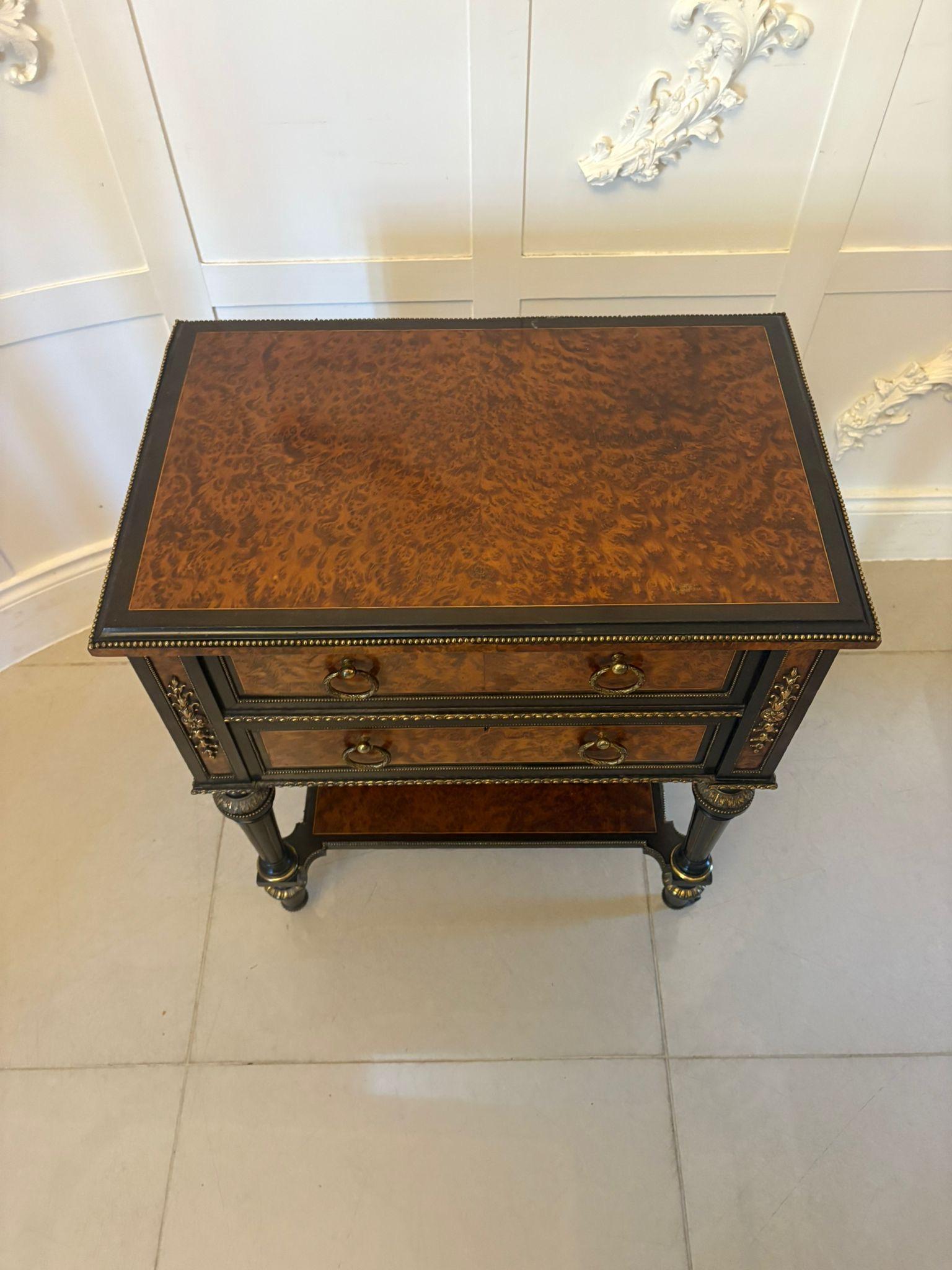 Outstanding Quality Antique Victorian Freestanding Amboyna Wood Side/Lamp Table For Sale 4