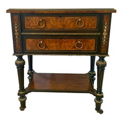 Outstanding Quality Antique Victorian Freestanding Amboyna Wood Side/Lamp Table