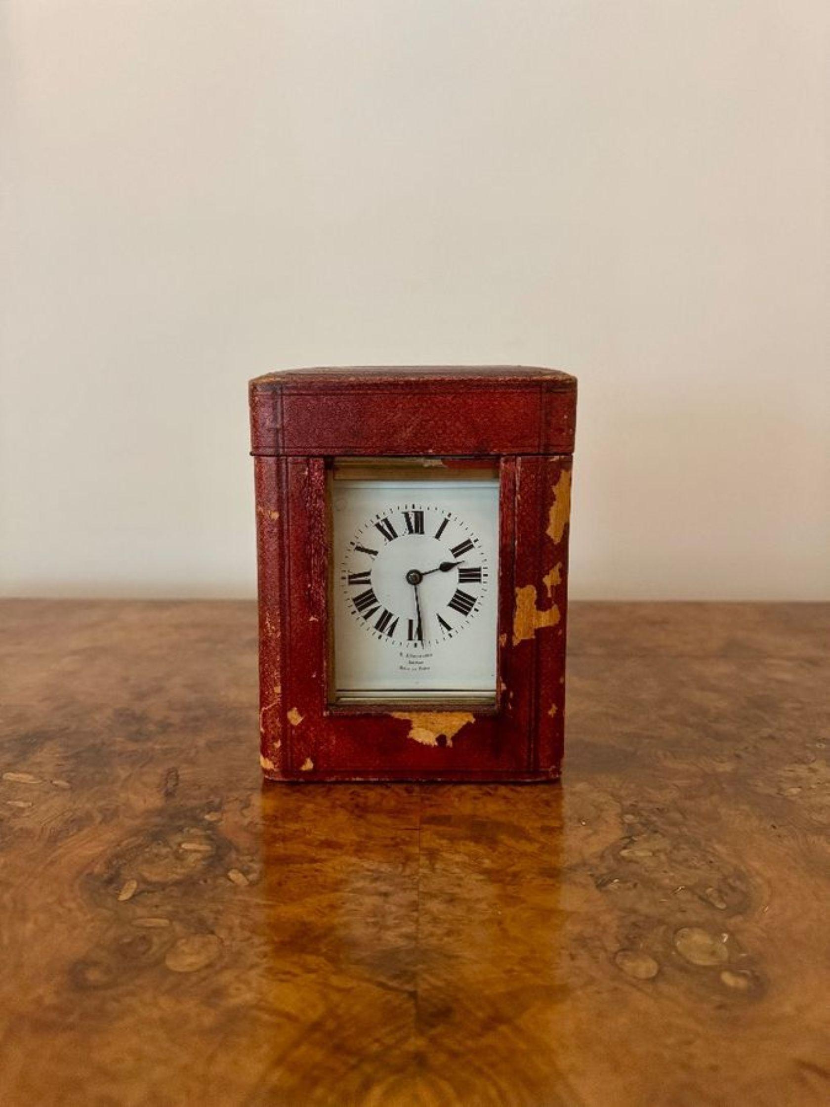 XIXe siècle Pendule à sonnerie en laiton de l'époque victorienne française, de qualité exceptionnelle. en vente