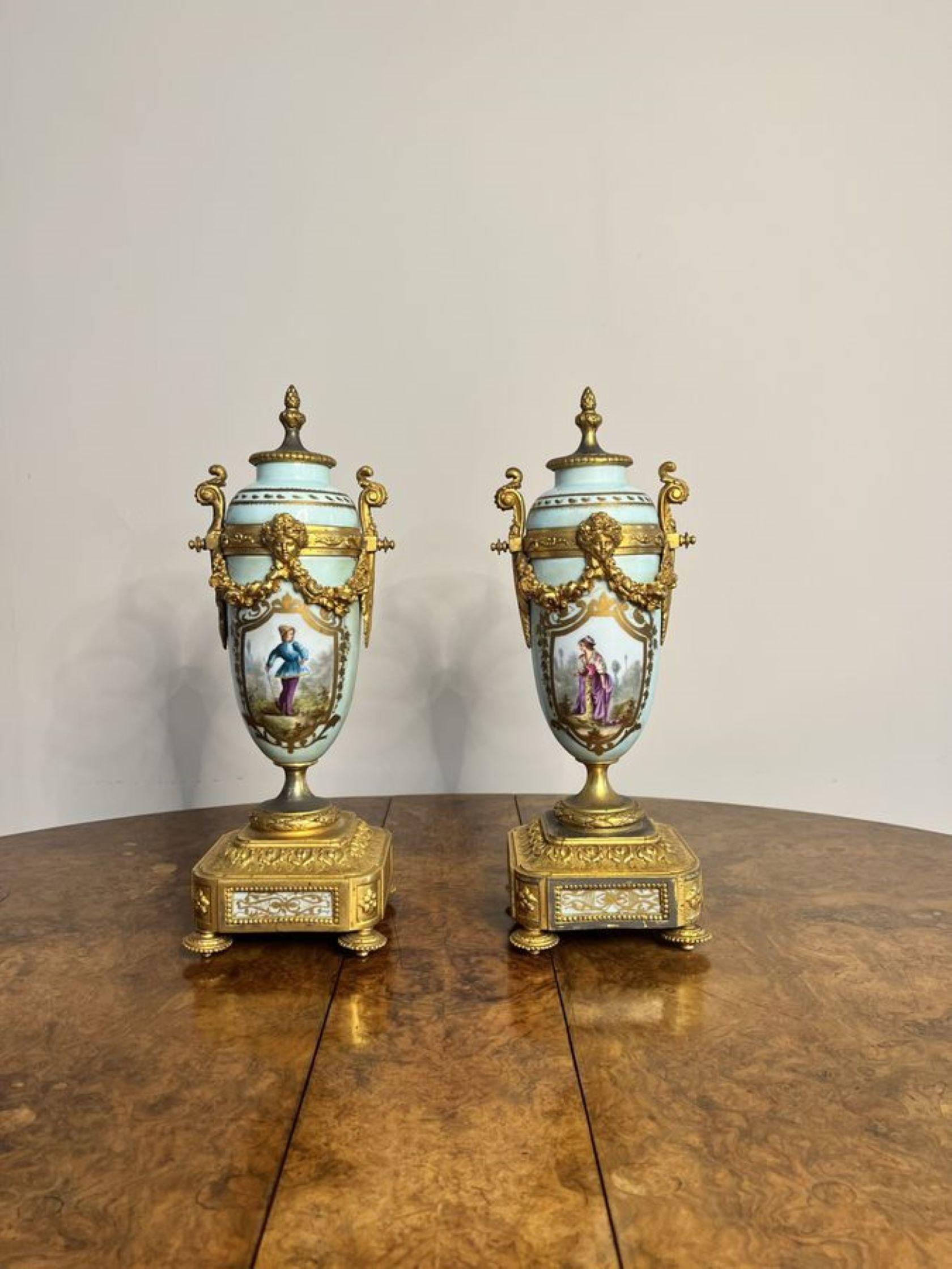 Outstanding quality antique Victorian French mantle clock garniture set  For Sale 7