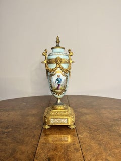 Outstanding quality antique Victorian French mantle clock garniture set