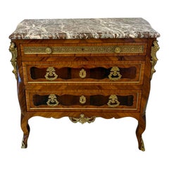 Outstanding Quality Antique Victorian French Marble Top Commode Chest of Drawers