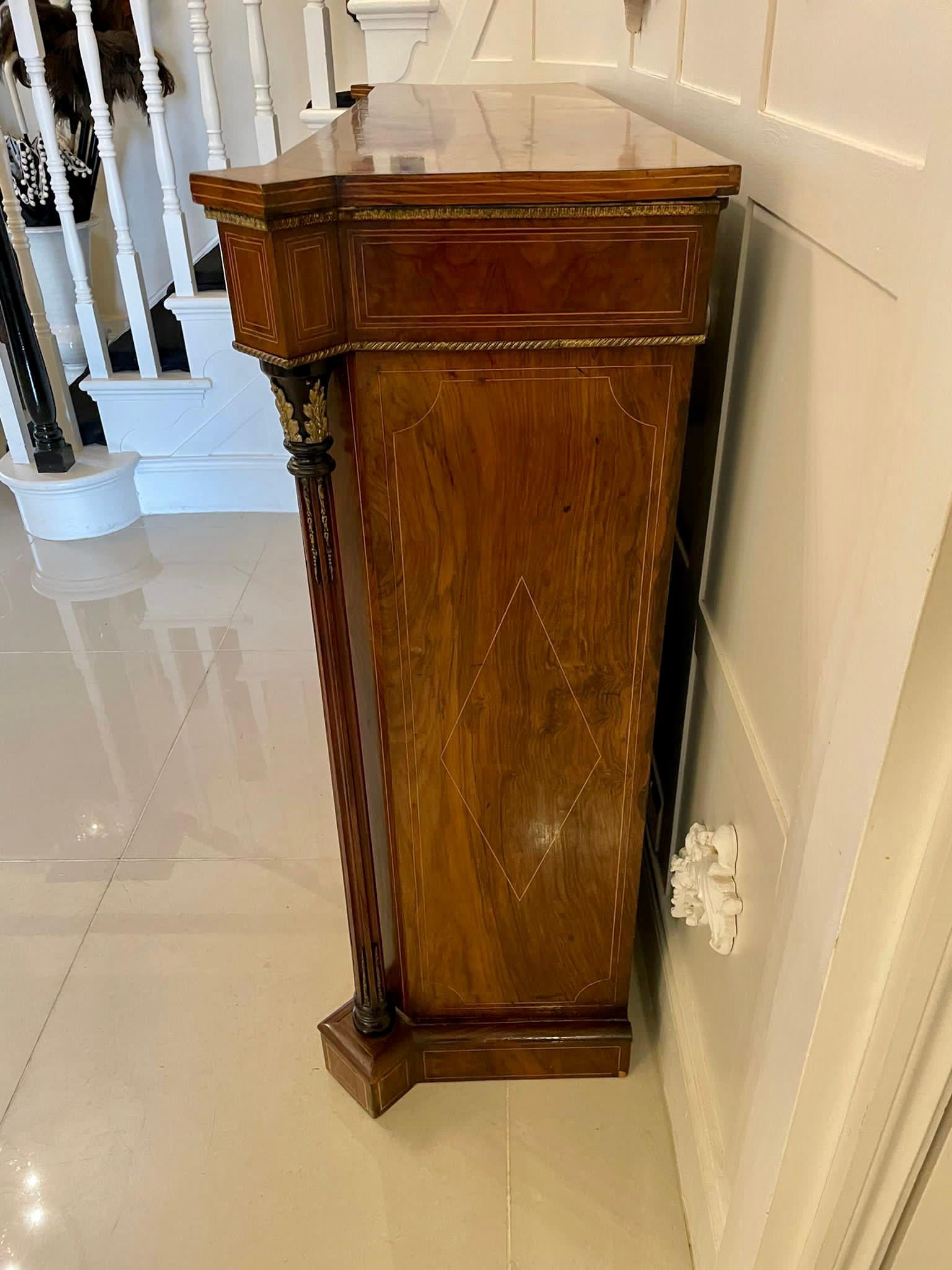 Outstanding Quality Antique Victorian Inlaid Burr Walnut Side Cabinet 14