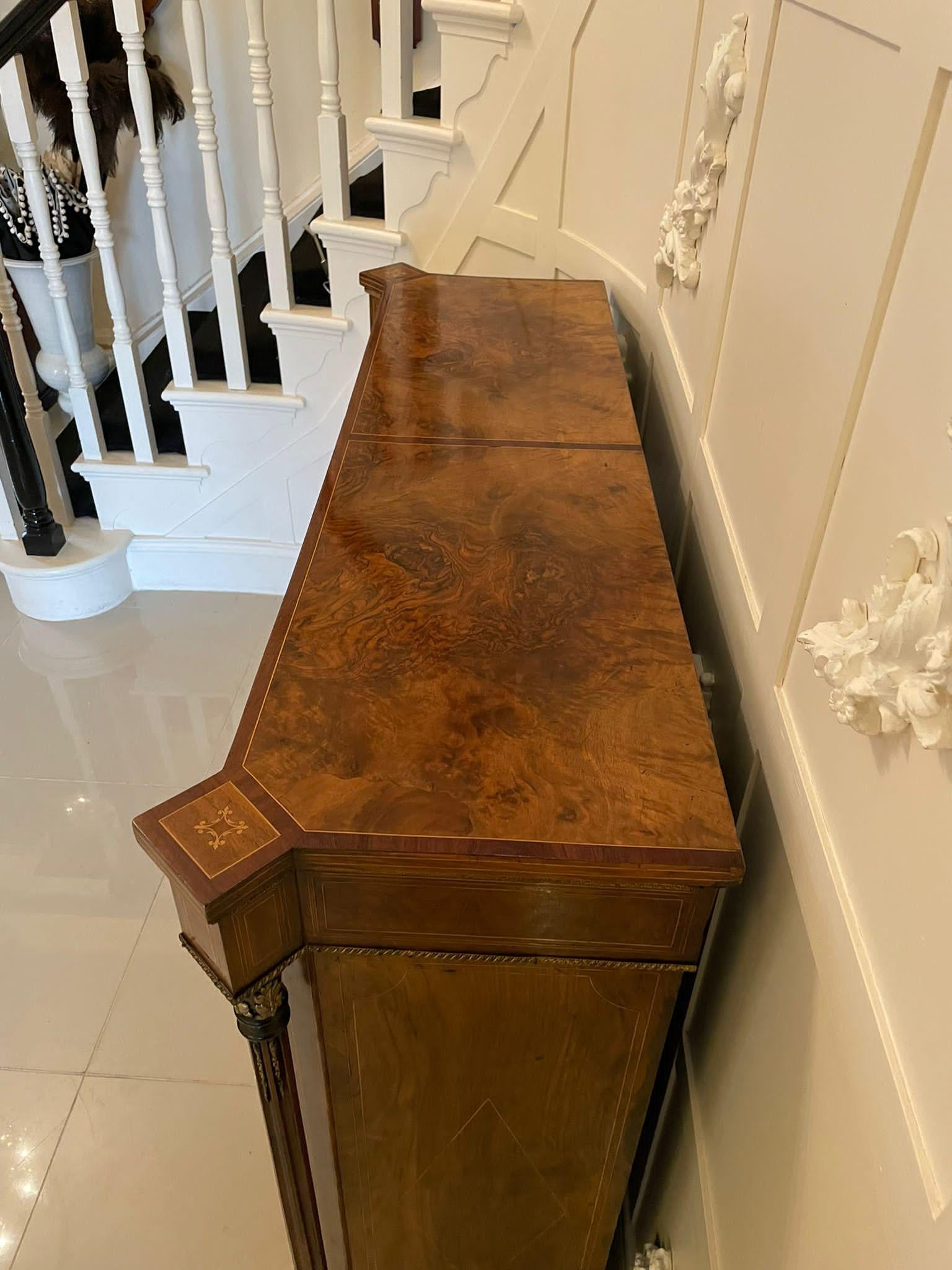 Outstanding Quality Antique Victorian Inlaid Burr Walnut Side Cabinet 15