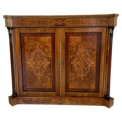 Outstanding Quality Antique Victorian Inlaid Burr Walnut Side Cabinet