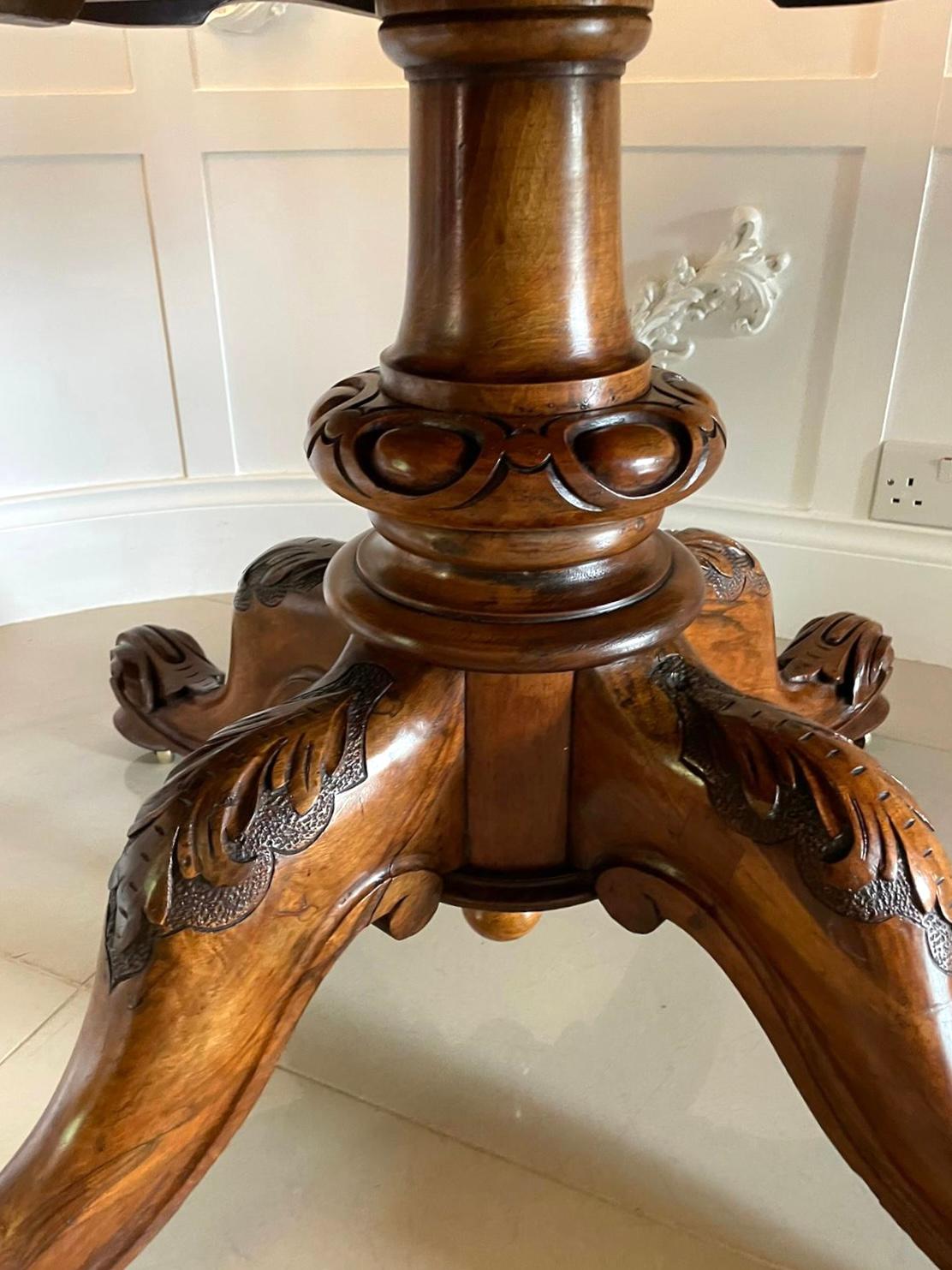 Outstanding Quality Antique Victorian Large Carved Burr Walnut Centre Table For Sale 9