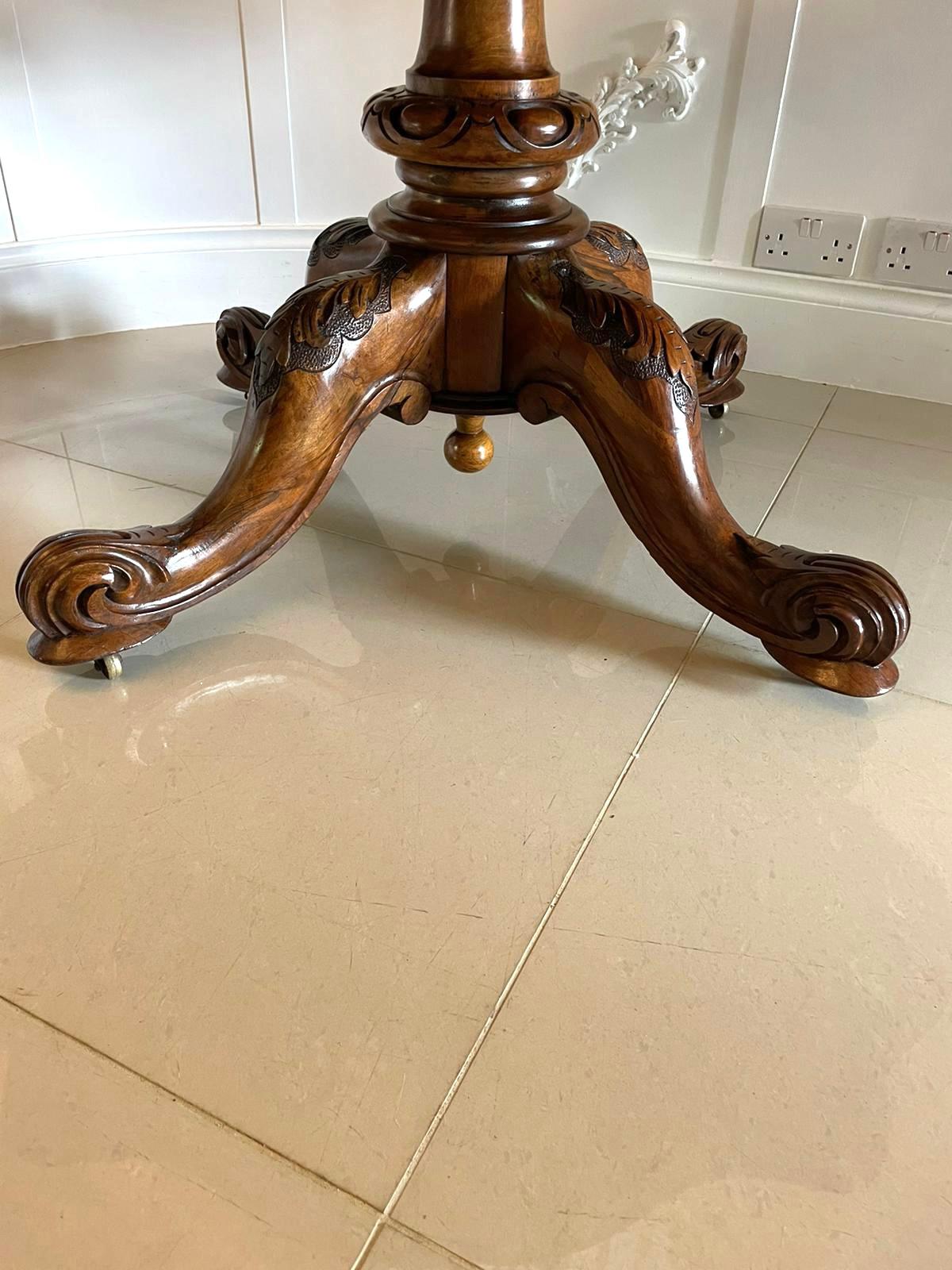 Outstanding Quality Antique Victorian Large Carved Burr Walnut Centre Table For Sale 10