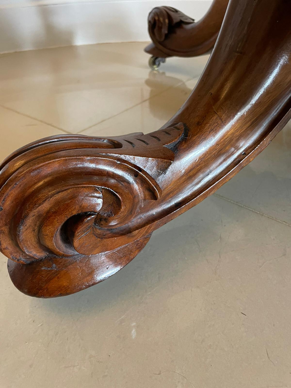 Outstanding Quality Antique Victorian Large Carved Burr Walnut Centre Table For Sale 2