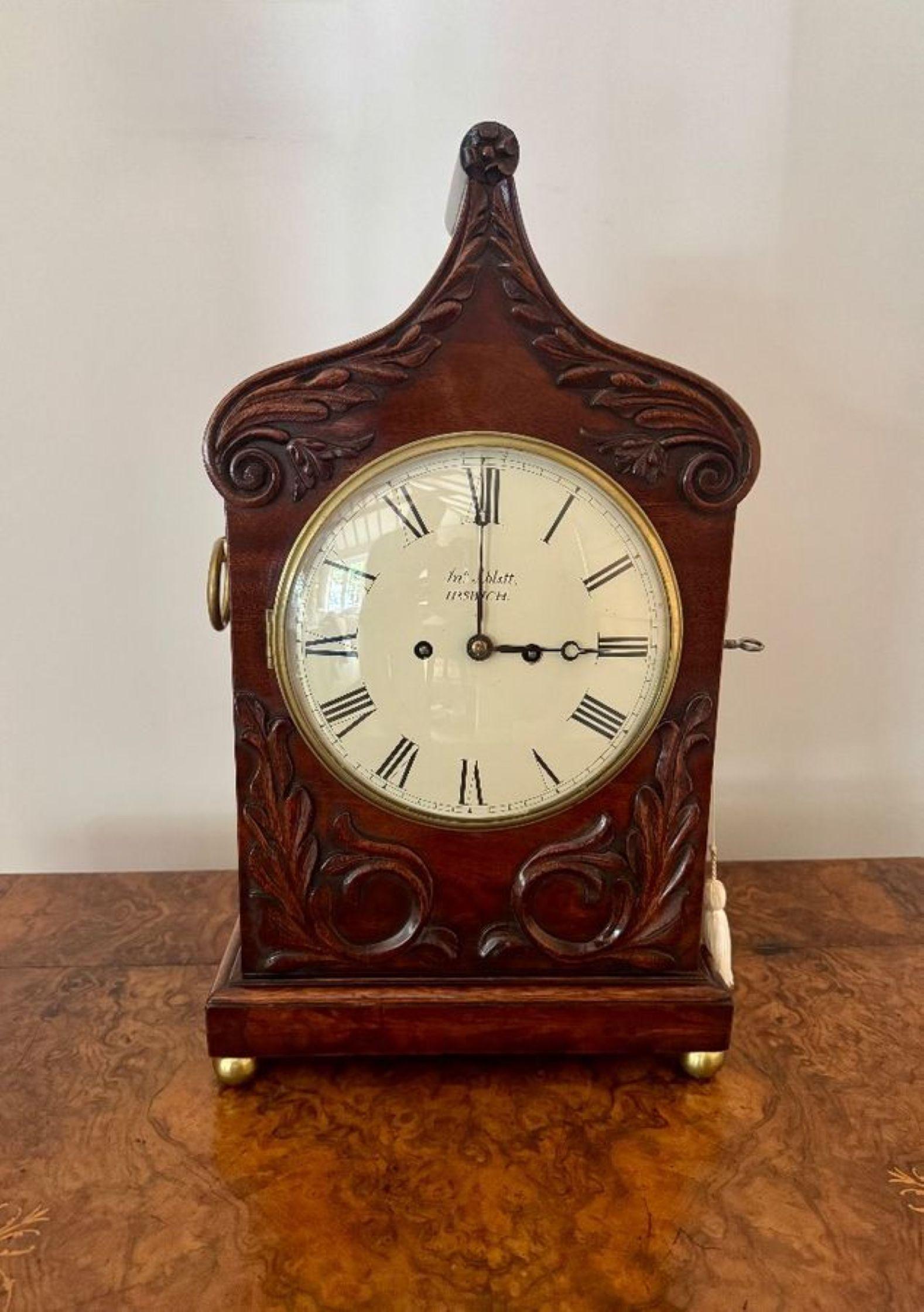 British Outstanding quality antique Victorian mahogany bracket clock For Sale