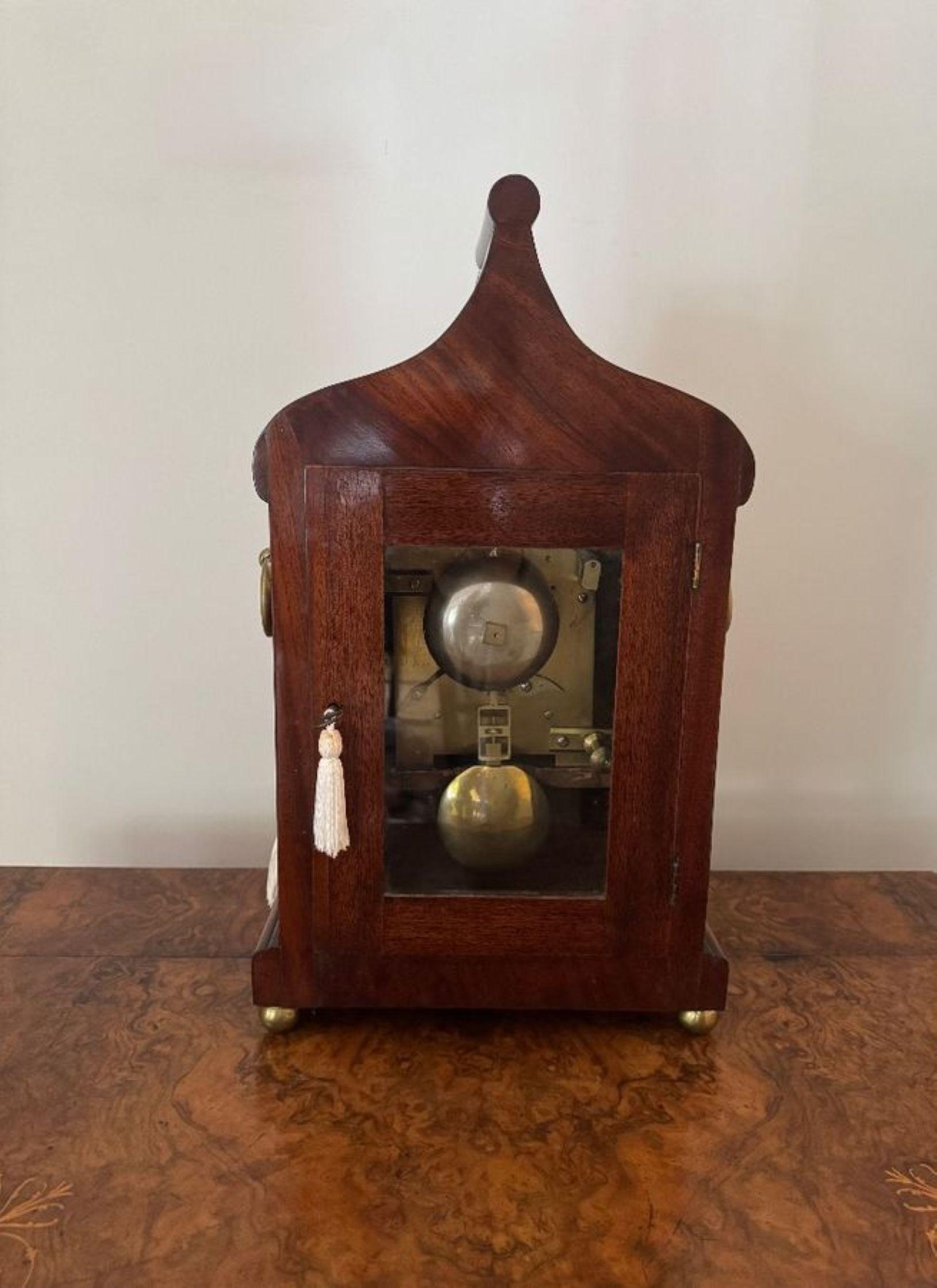 Outstanding quality antique Victorian mahogany bracket clock For Sale 1