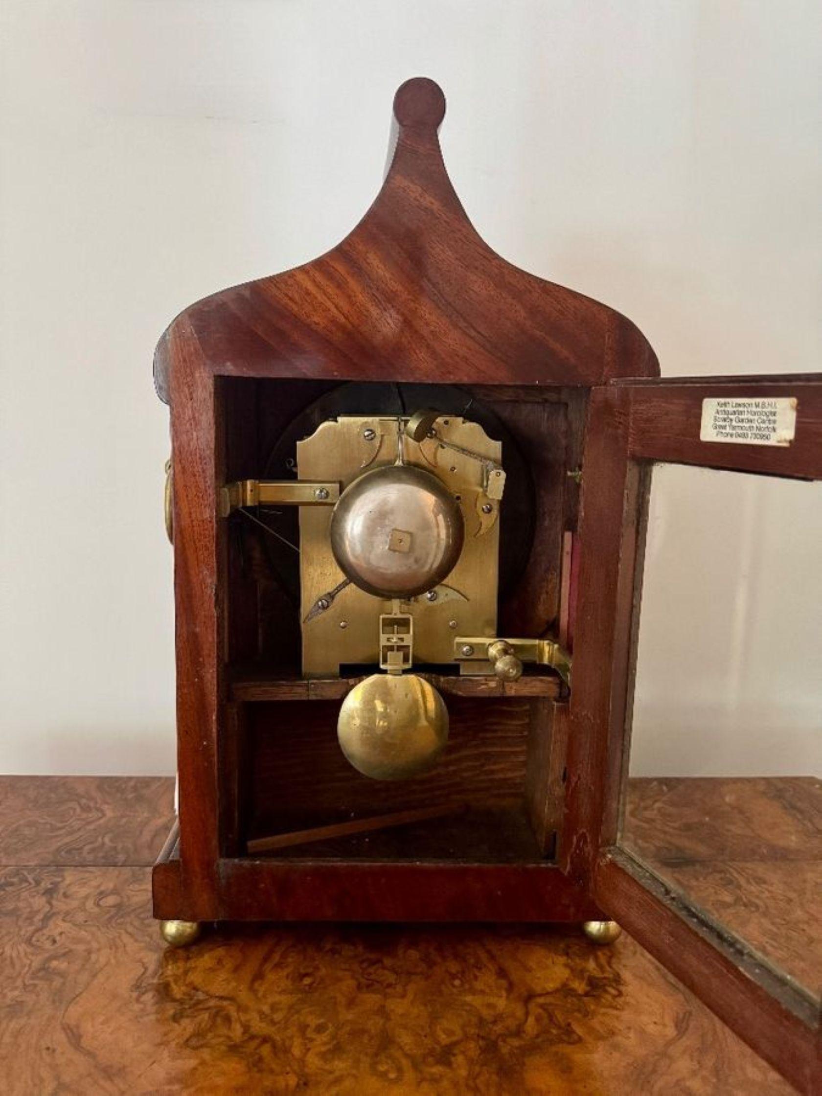 Outstanding quality antique Victorian mahogany bracket clock For Sale 2