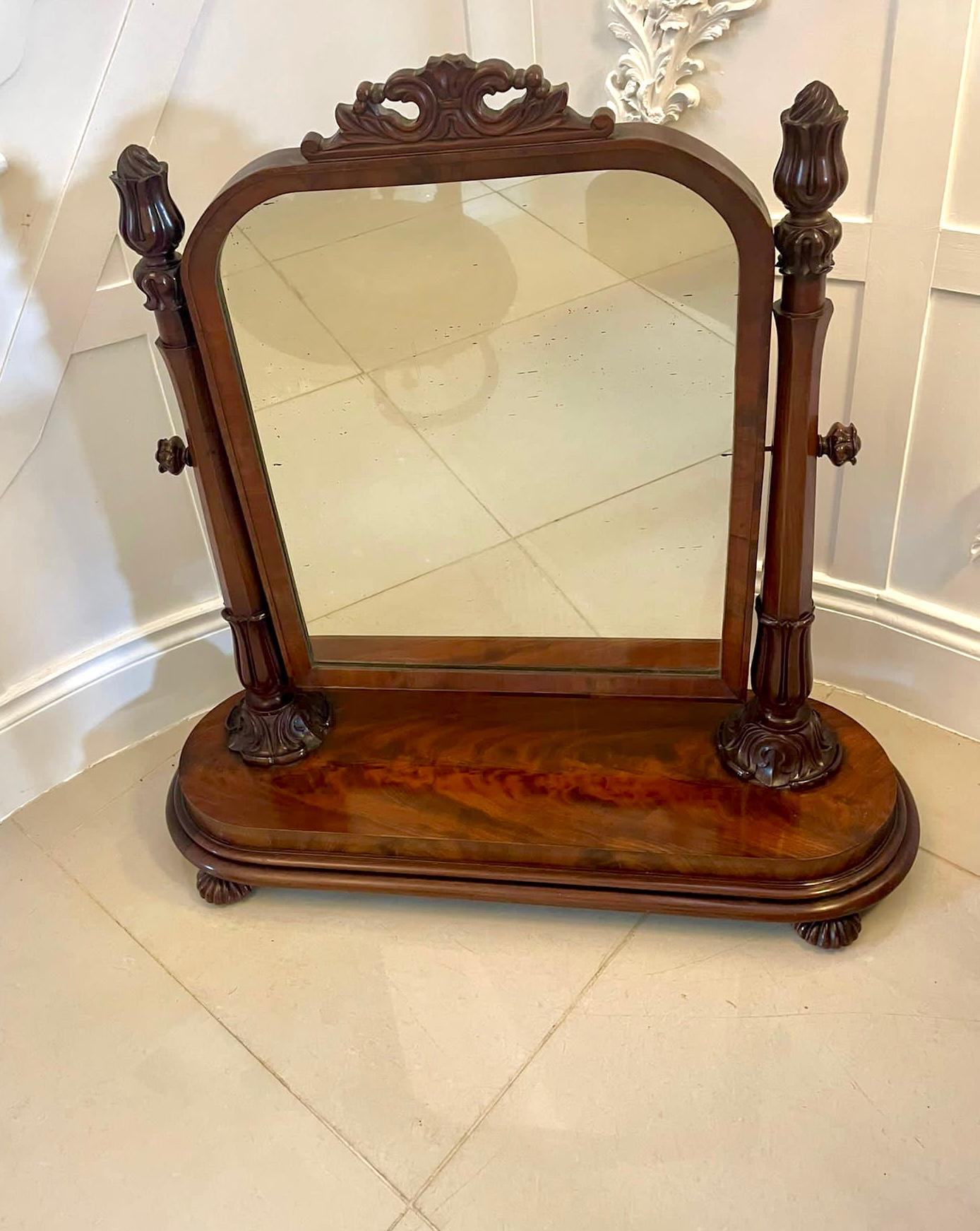 English Outstanding Quality Antique Victorian Mahogany Dressing Mirror For Sale