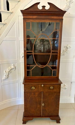 Outstanding Quality Antique Victorian Mahogany Inlaid Bookcase