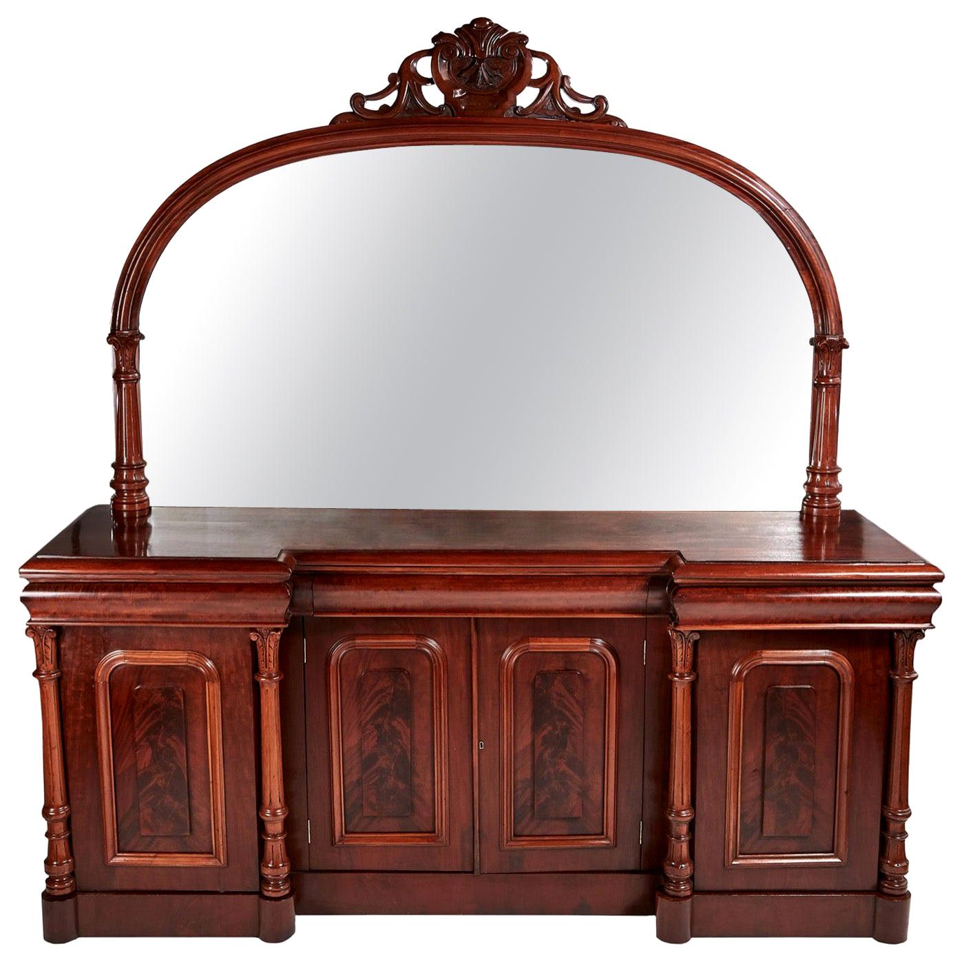 Outstanding Quality Antique Victorian Mahogany Mirrored Sideboard For Sale