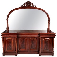 Enfilade en acajou de style victorien ancien avec miroir de qualité exceptionnelle