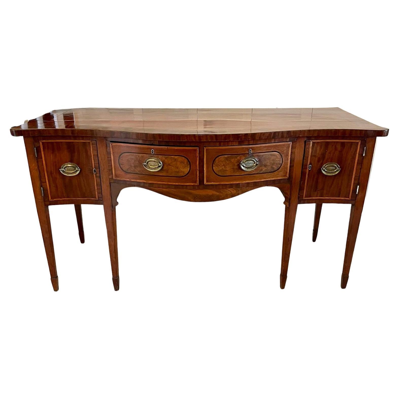 Outstanding Quality Antique Victorian Mahogany Serpentine Shaped Sideboard