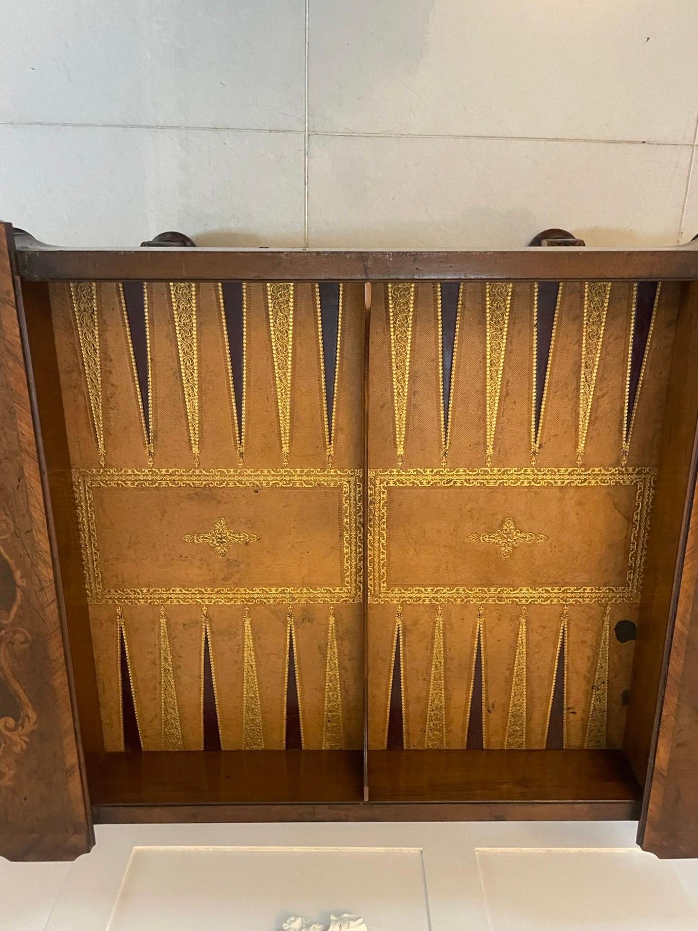 Outstanding Quality Antique Victorian Marquetry Inlaid Burr Walnut Games Table In Good Condition For Sale In Suffolk, GB