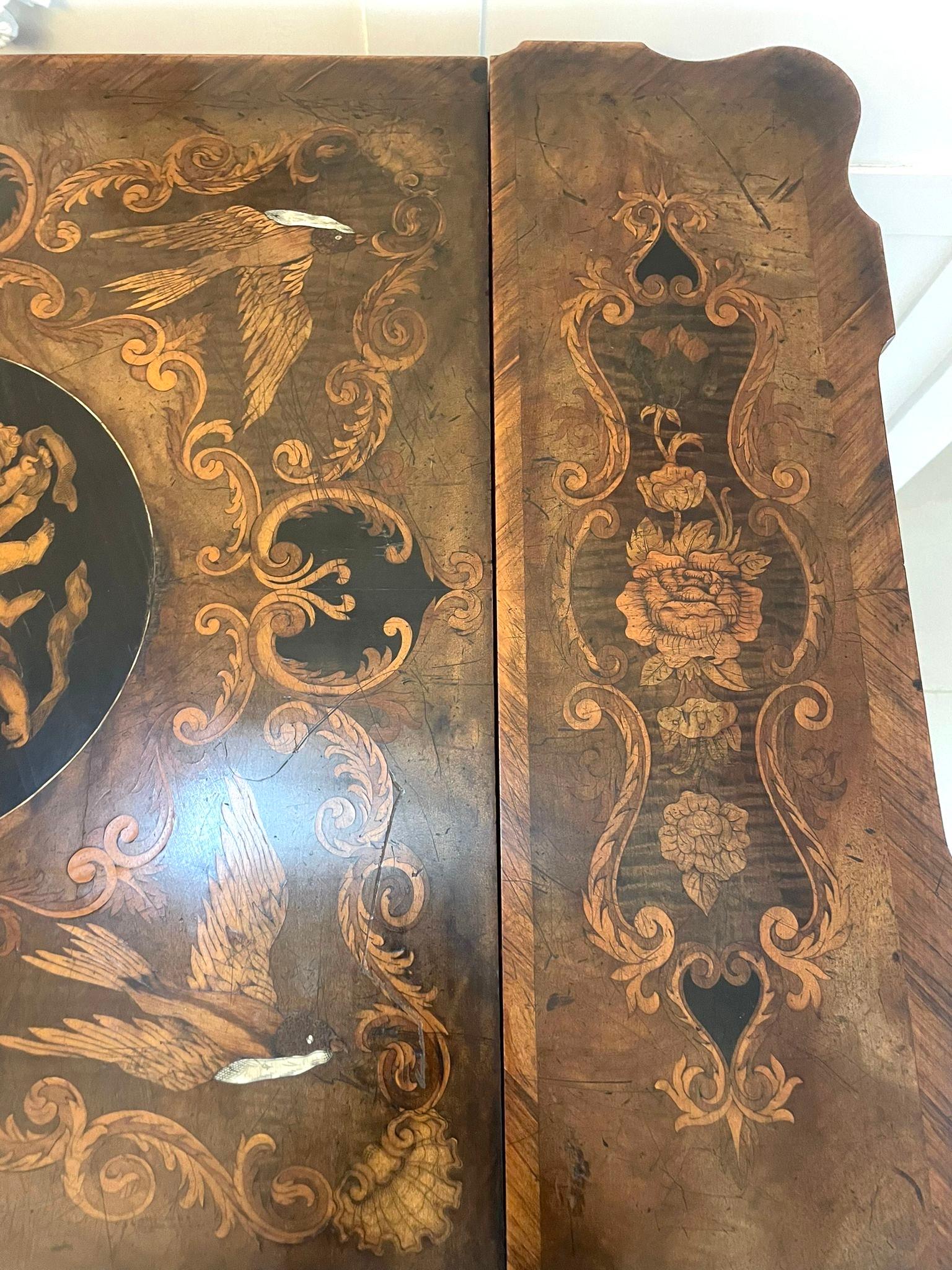 Outstanding Quality Antique Victorian Marquetry Inlaid Burr Walnut Games Table For Sale 8