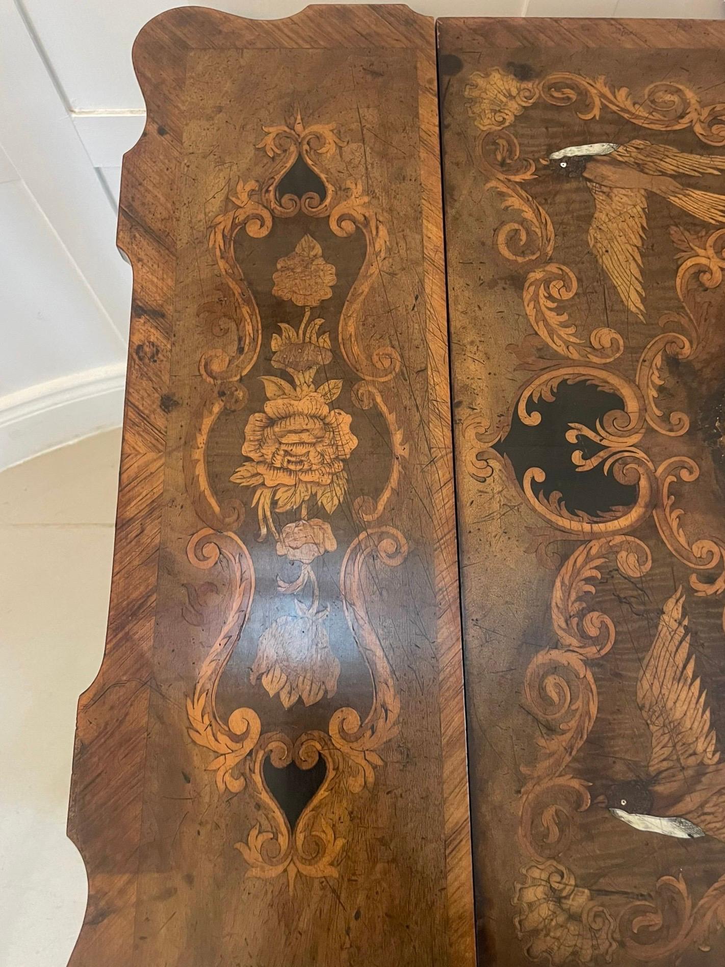 Outstanding Quality Antique Victorian Marquetry Inlaid Burr Walnut Games Table For Sale 10