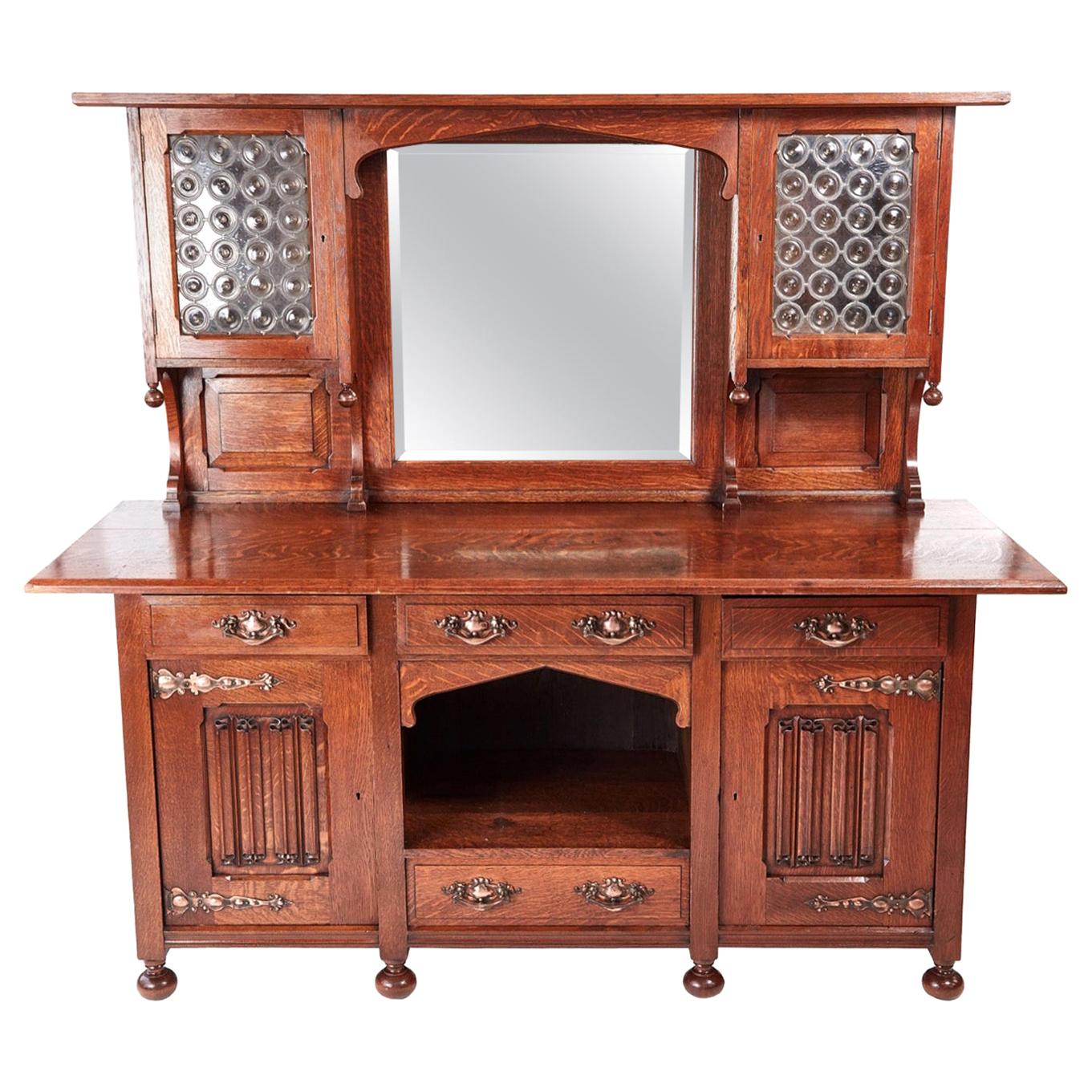 Outstanding Quality Antique Victorian Oak Arts & Crafts Sideboard For Sale