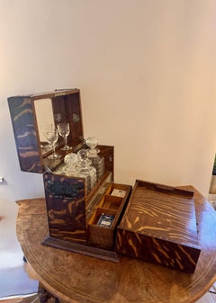 Outstanding quality antique Victorian oak decanter and games box