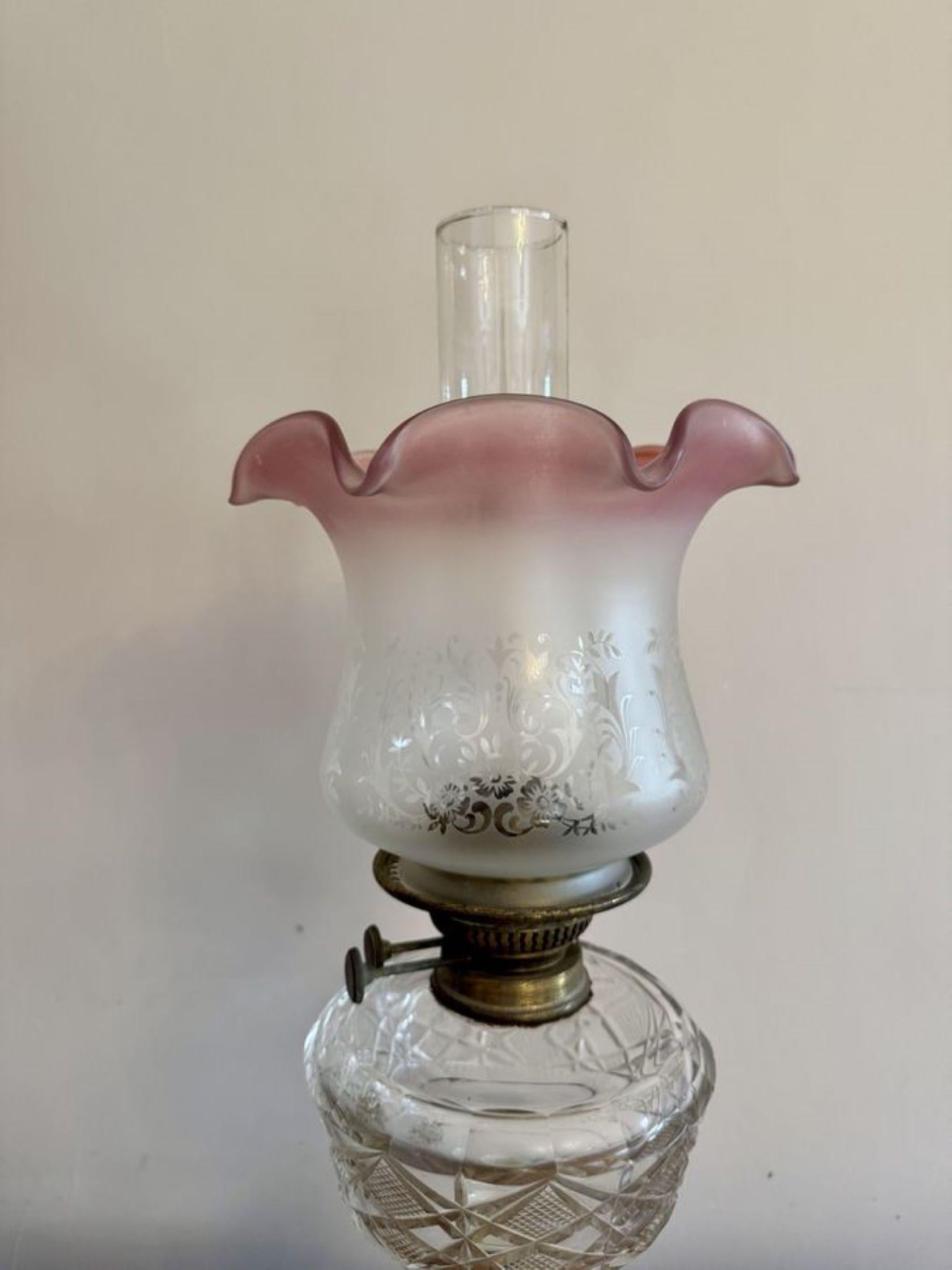 Lampe à huile victorienne ancienne de qualité exceptionnelle Bon état - En vente à Ipswich, GB