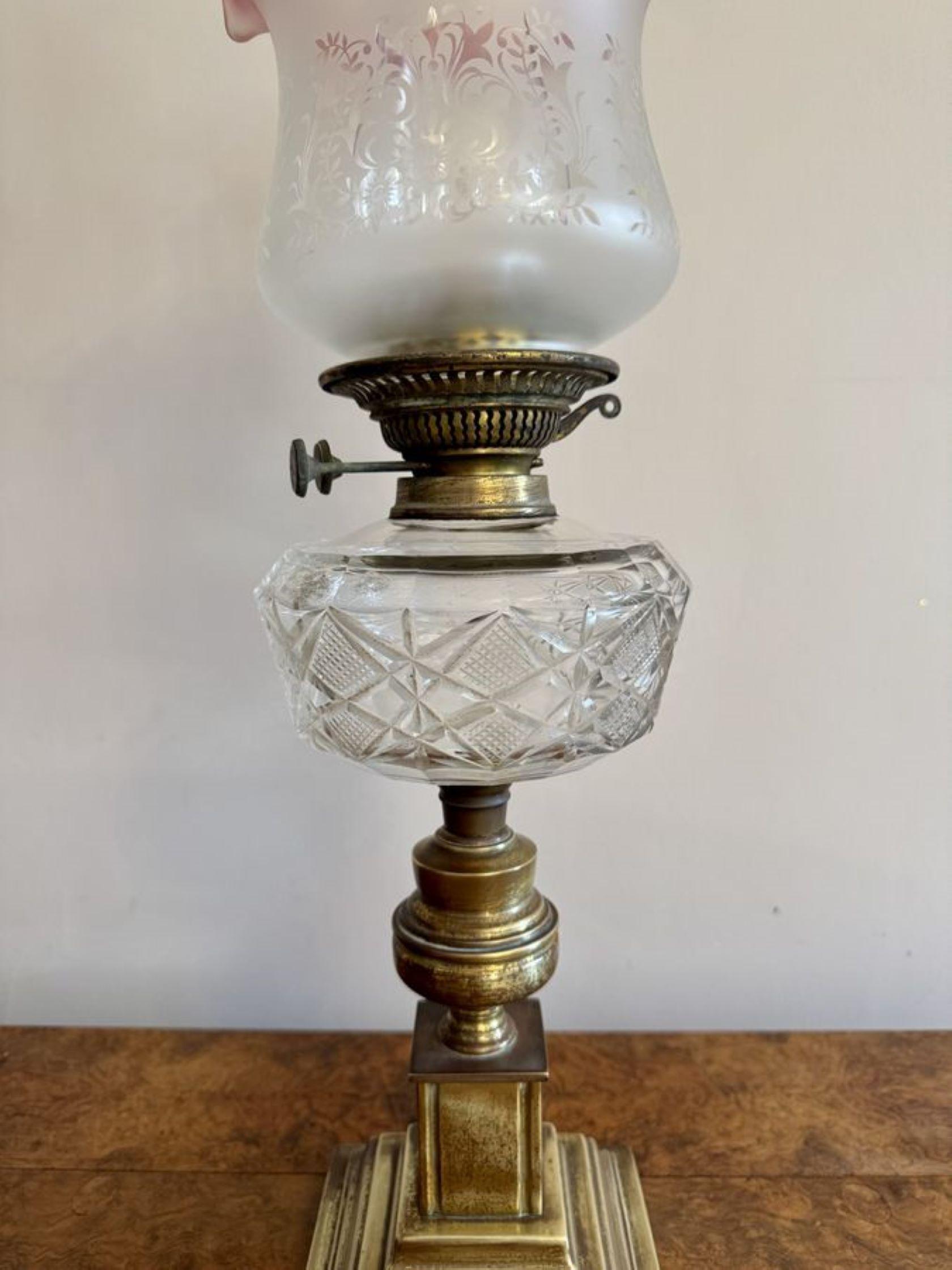 XIXe siècle Lampe à huile victorienne ancienne de qualité exceptionnelle en vente