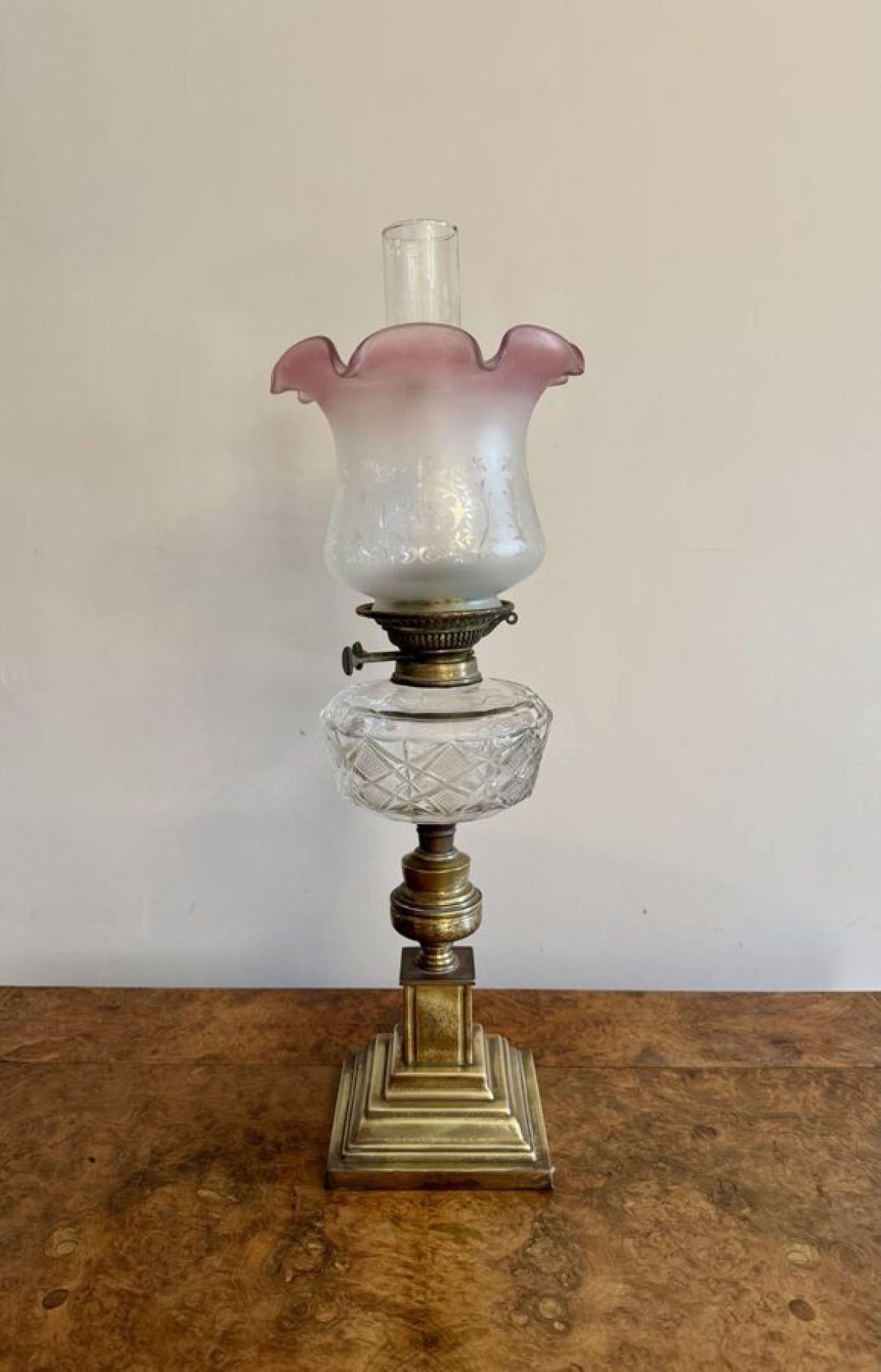 Lampe à huile victorienne ancienne de qualité exceptionnelle en vente 1
