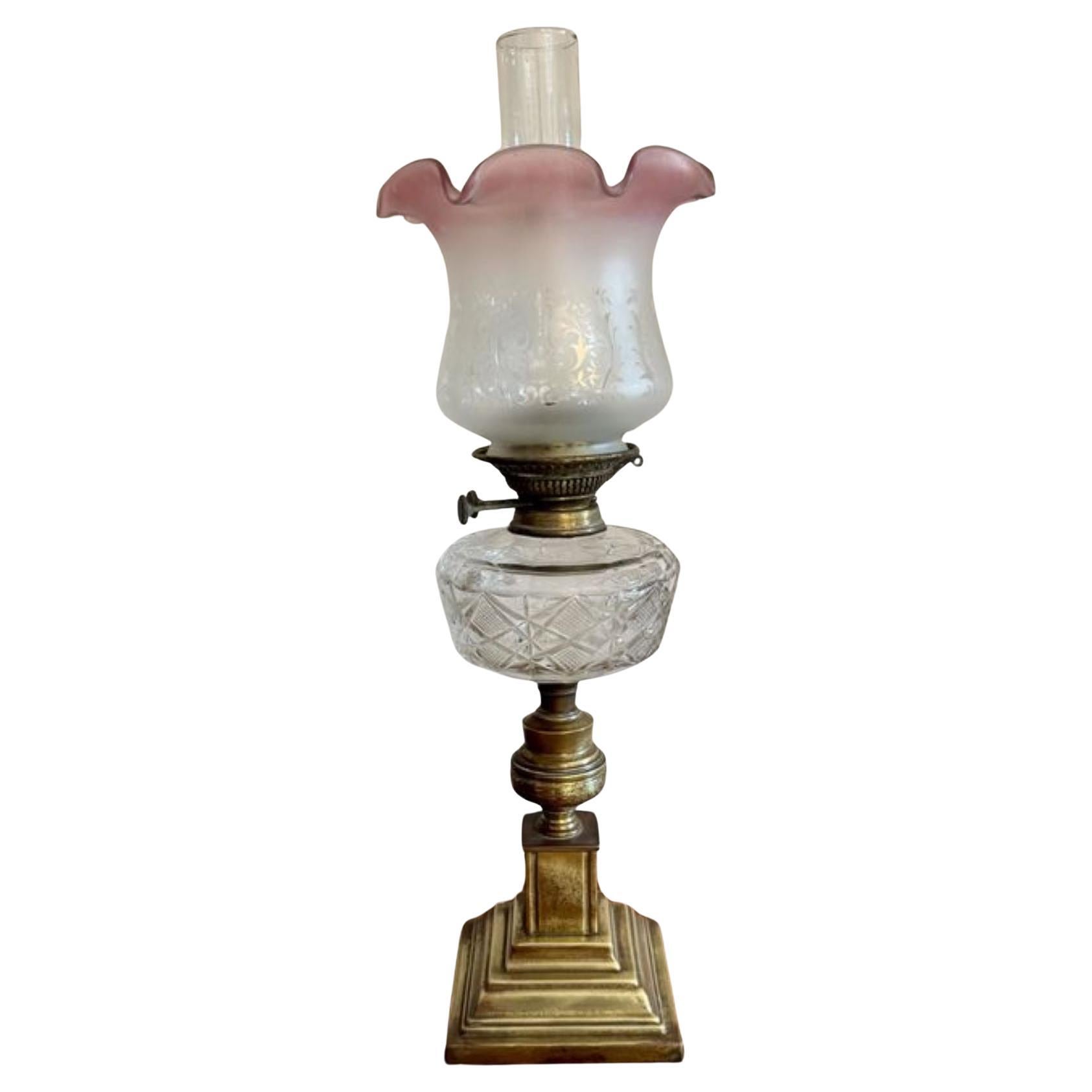 Outstanding quality antique Victorian oil lamp