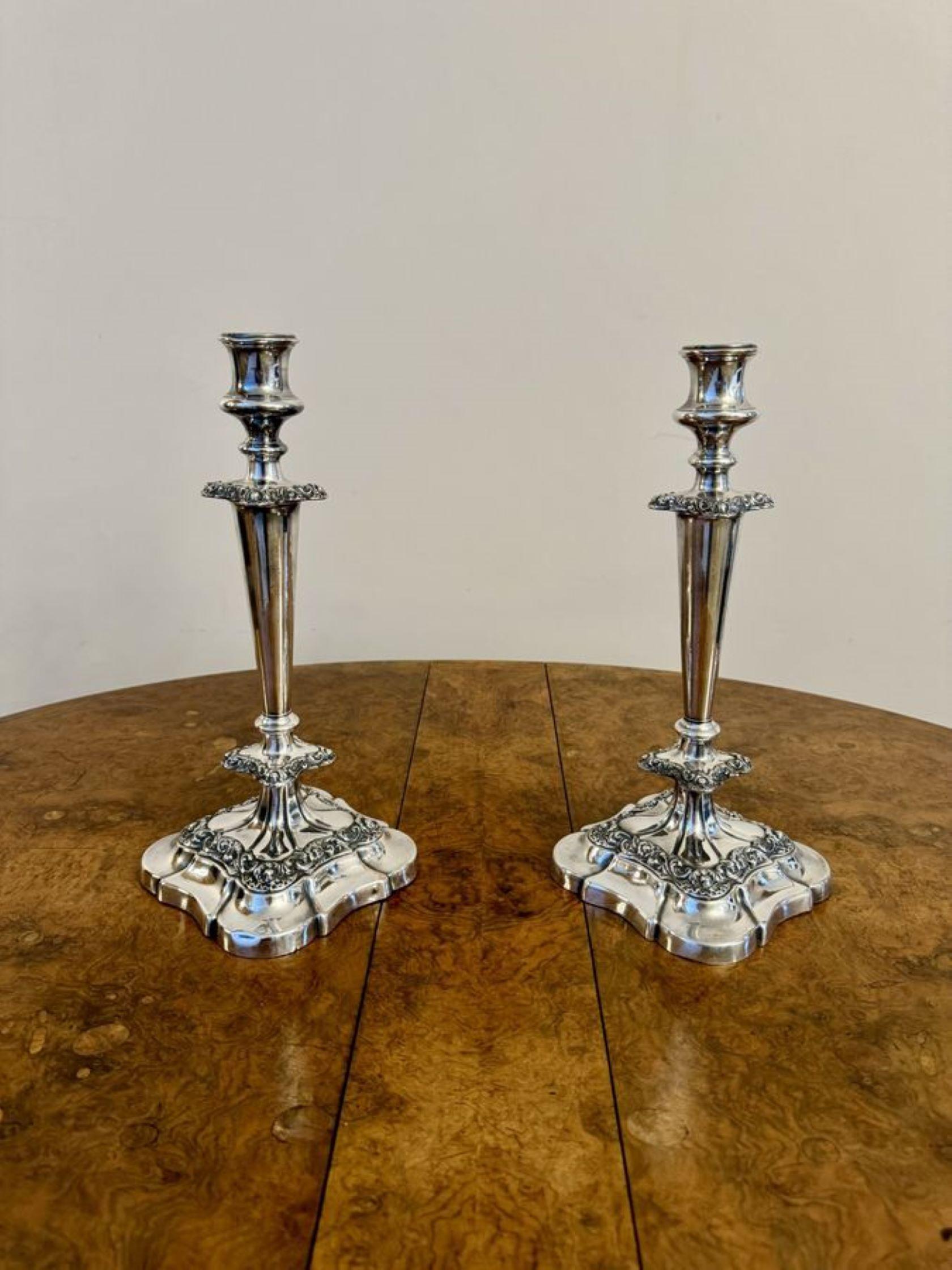 Outstanding quality antique Victorian ornate silver plated candelabra and candle For Sale 2