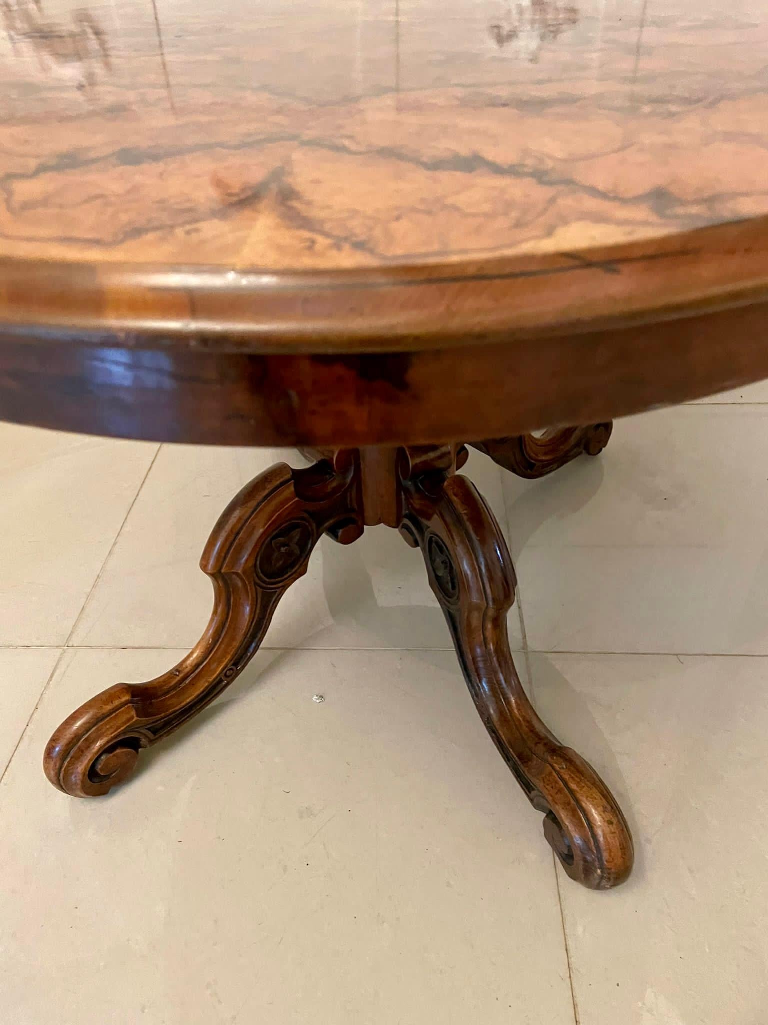 Outstanding Quality Antique Victorian Oval Burr Walnut Centre Table 2