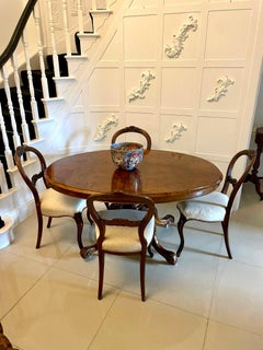 Outstanding Quality Antique Victorian Oval Burr Walnut Dining Table