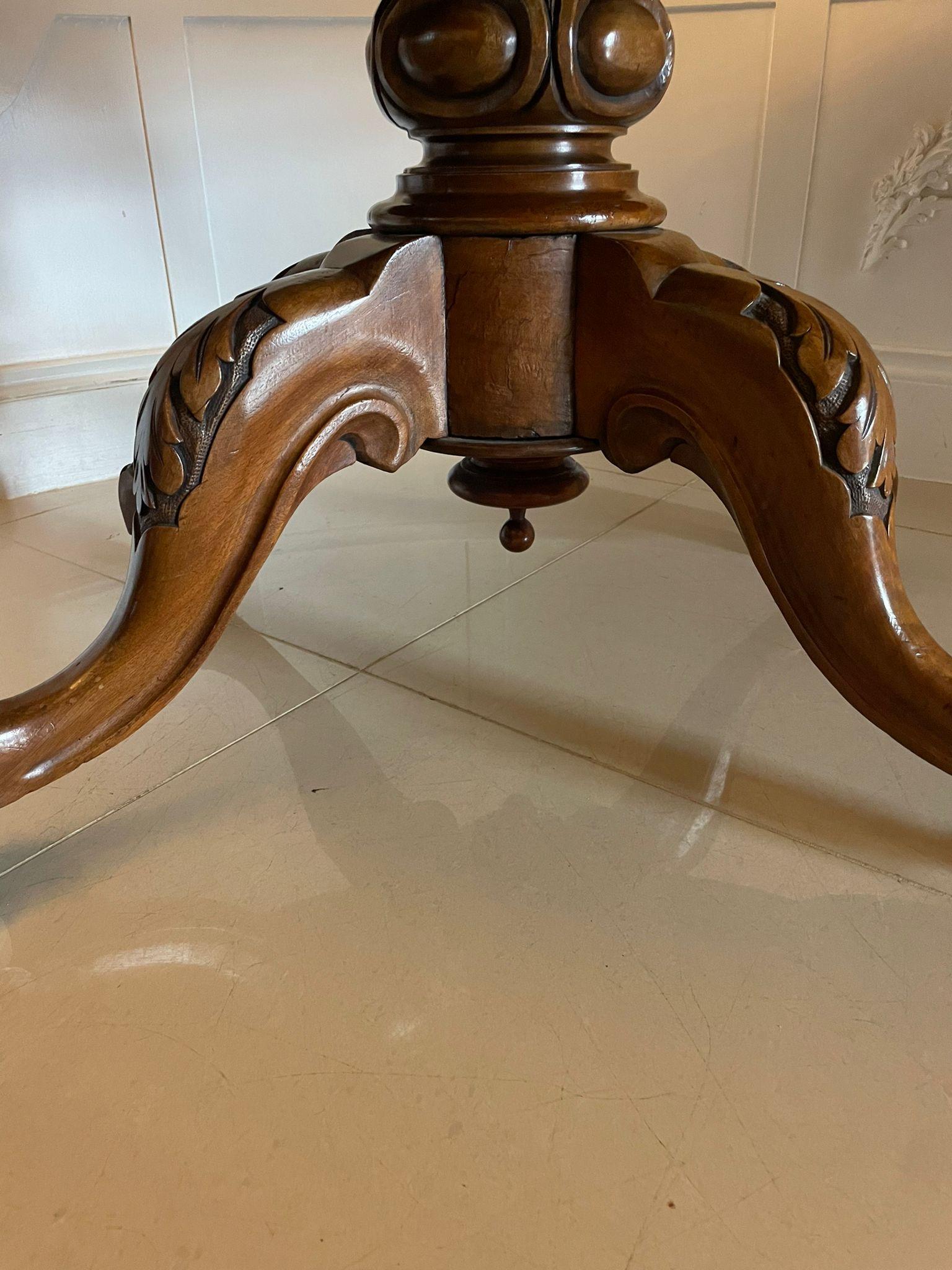 Outstanding Quality Antique Victorian Oval Burr Walnut Dining Table 1