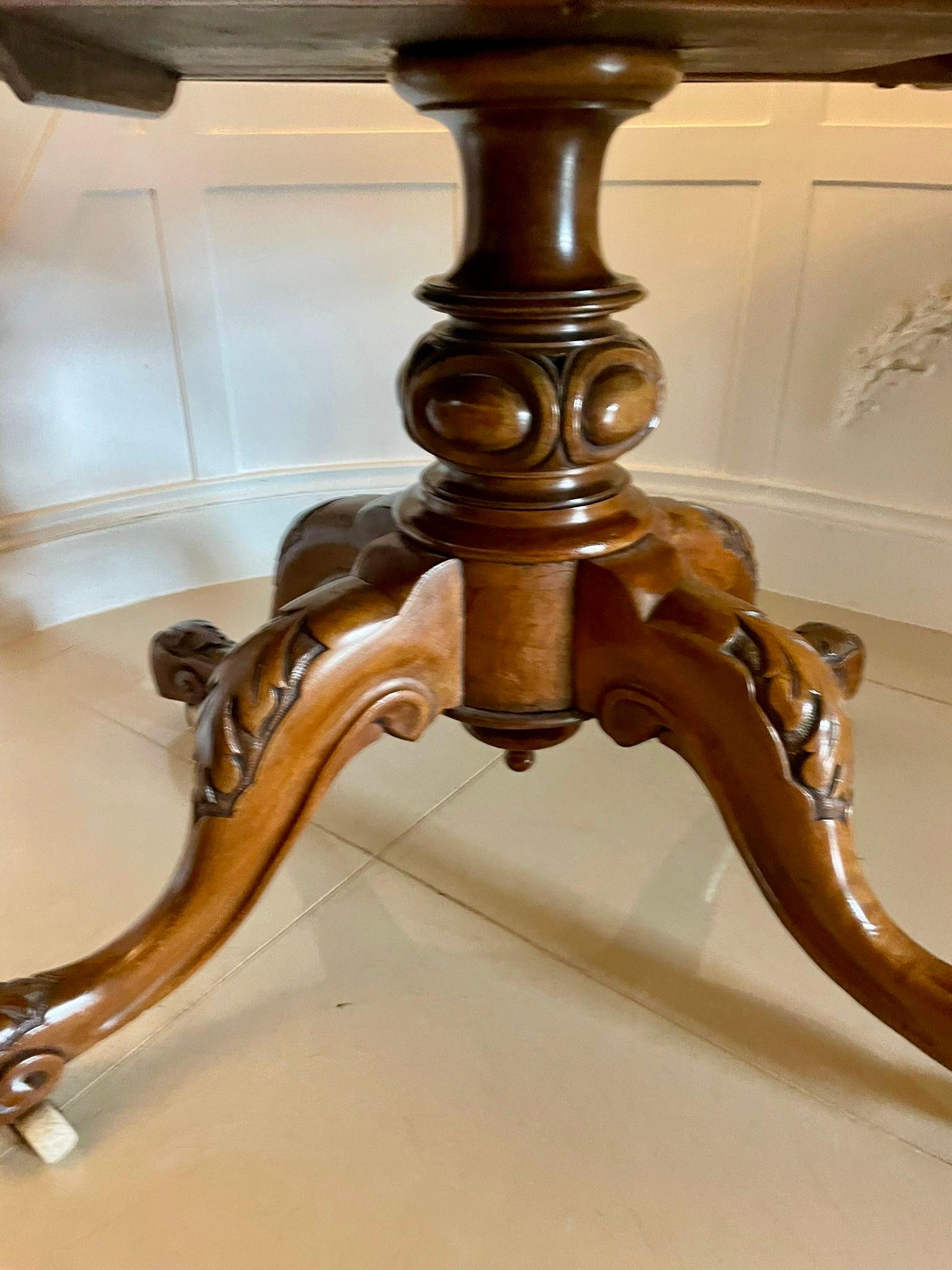 Outstanding Quality Antique Victorian Oval Burr Walnut Dining Table 2